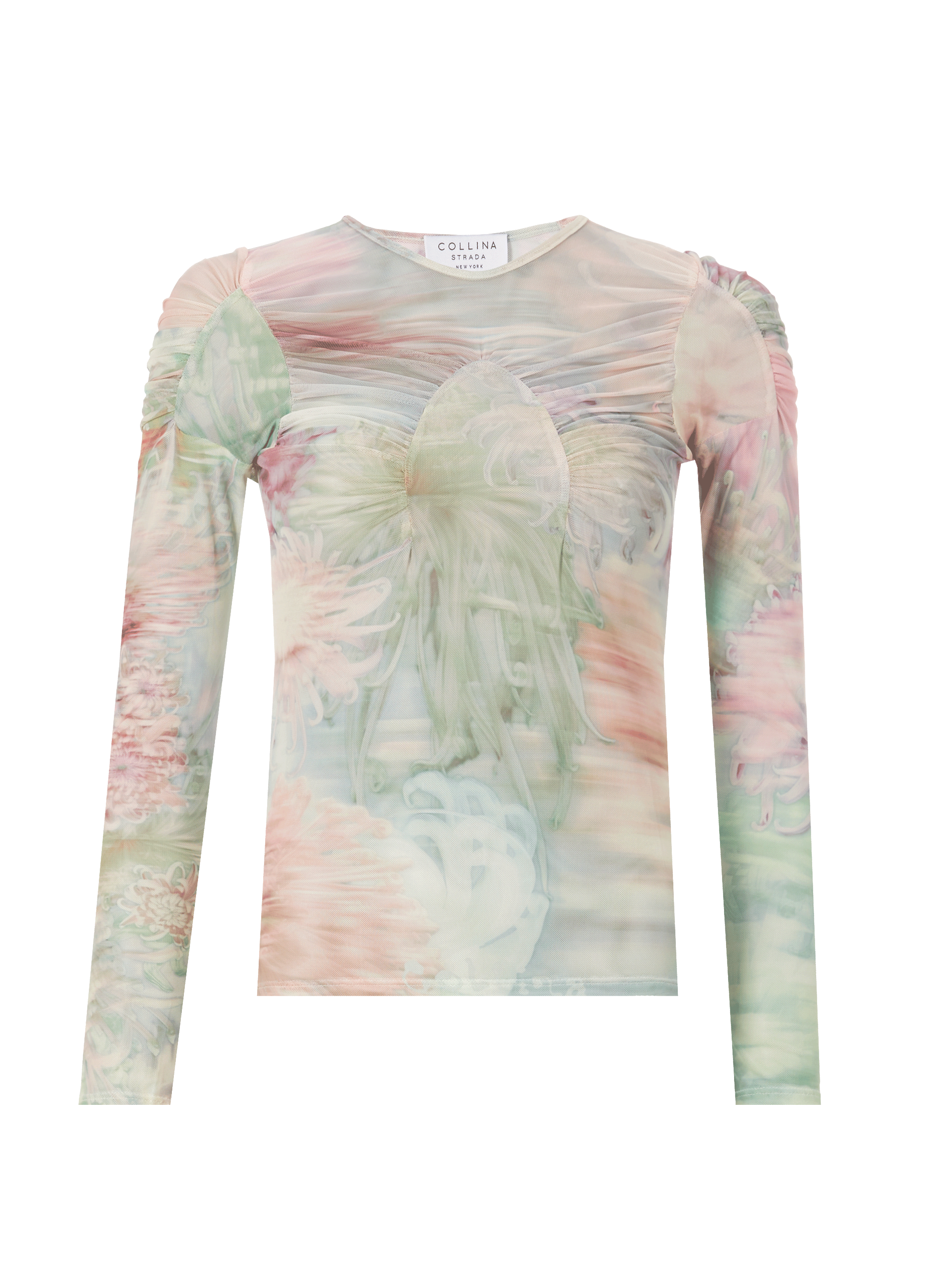 Top imprimé en tissu mesh