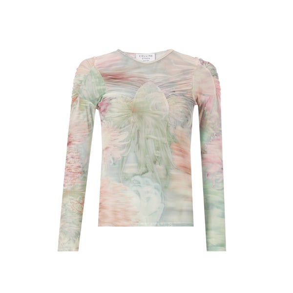 Top imprimé en tissu mesh