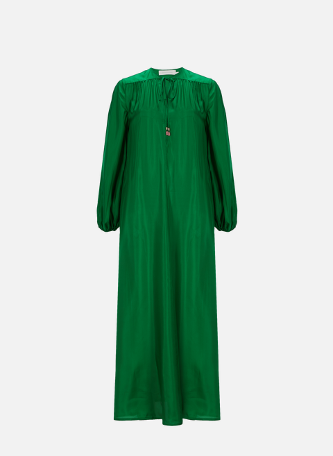 Long flared silk dress GreenZIMMERMANN 