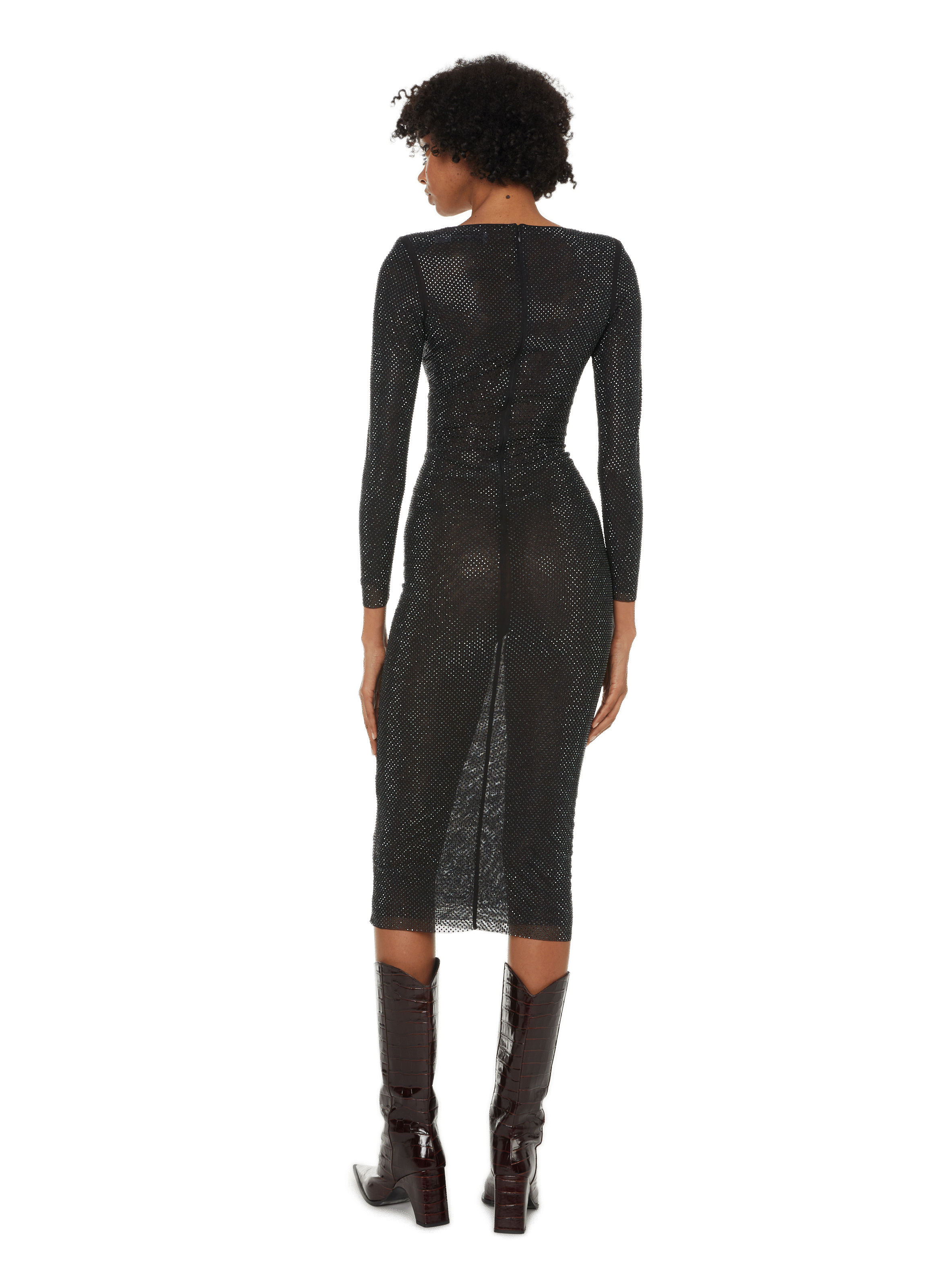Sequin midi dress  SELF PORTRAIT Black