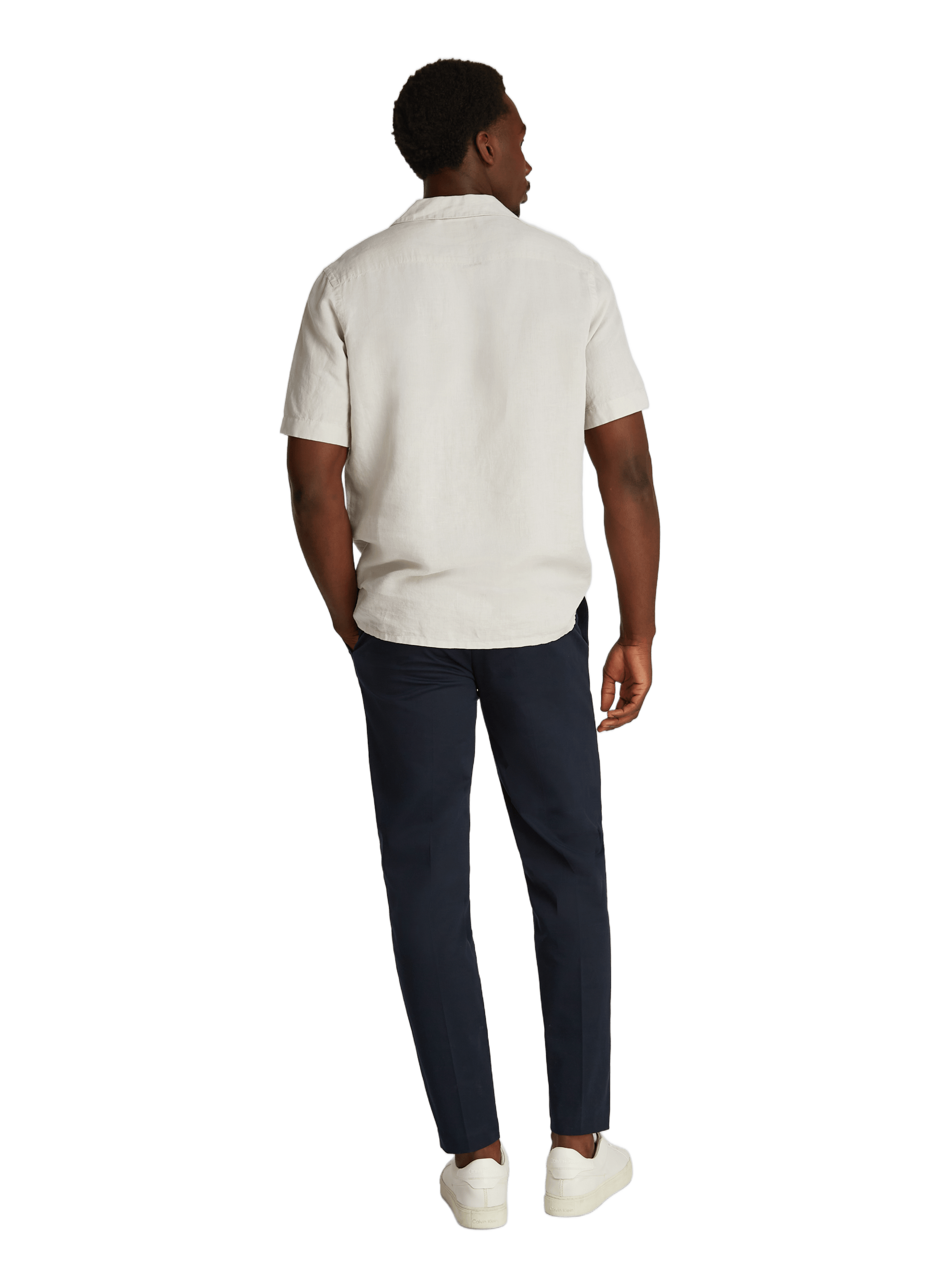 Chemise en lin et coton CALVIN KLEIN Beige