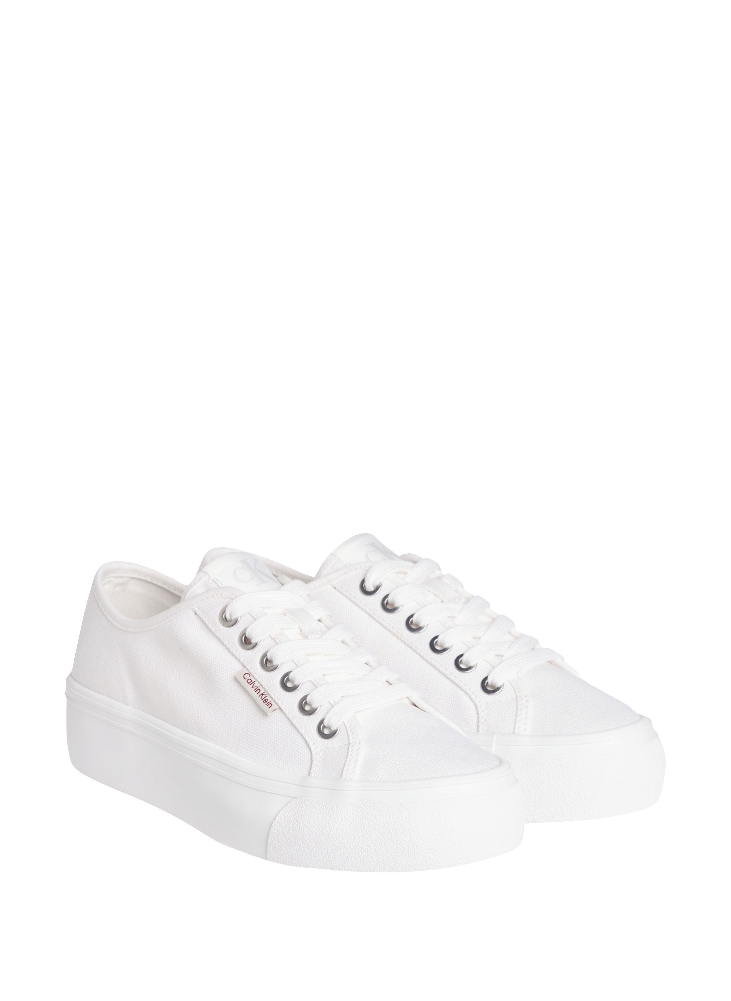 Canvas wedge heel sneakers CALVIN KLEIN White