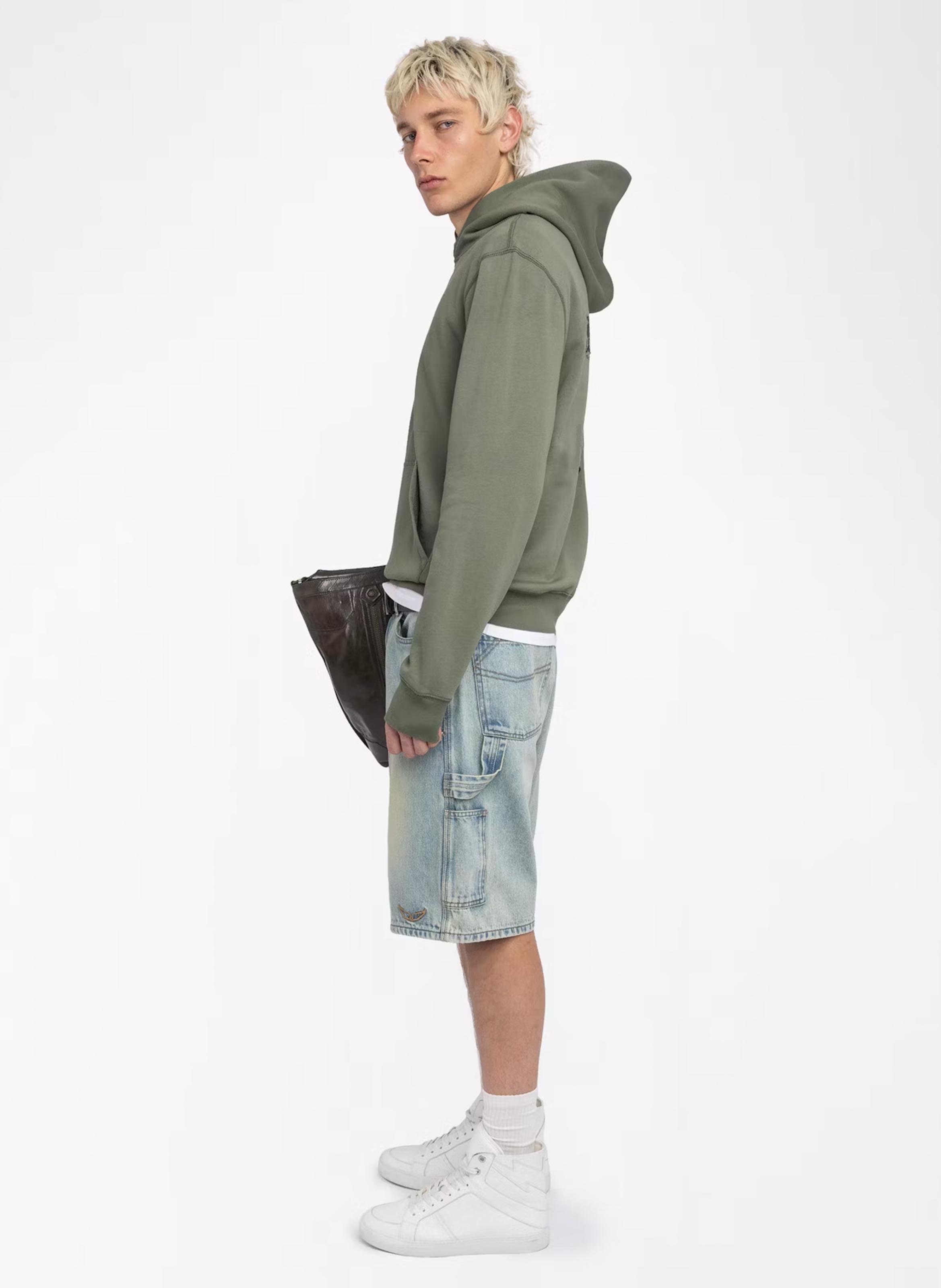 Sweat à capuche en coton imprimé sanchi ZADIG&VOLTAIRE Vert