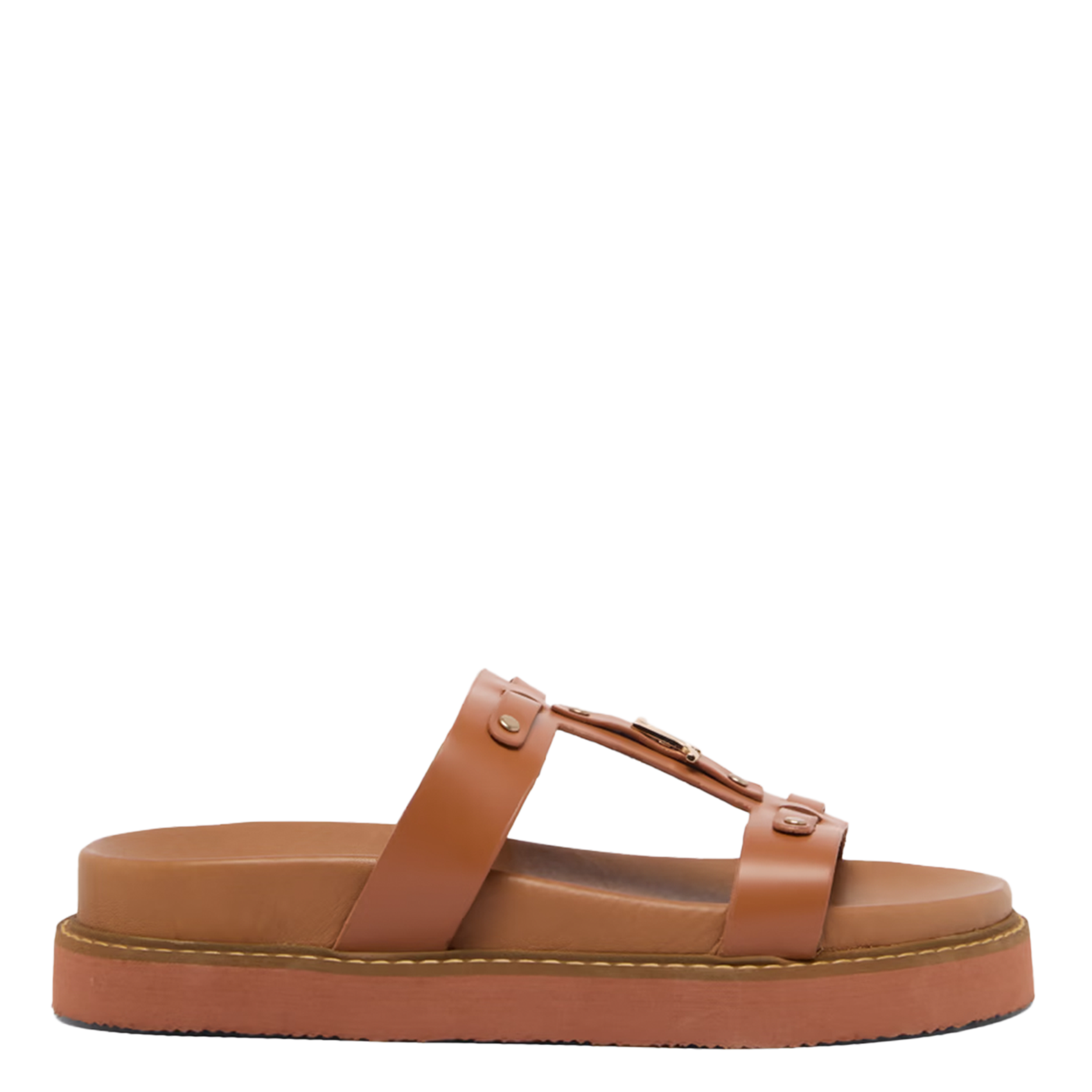 Leather Sandals Jonak Sandales Plates Jonak Brown Leather Platform