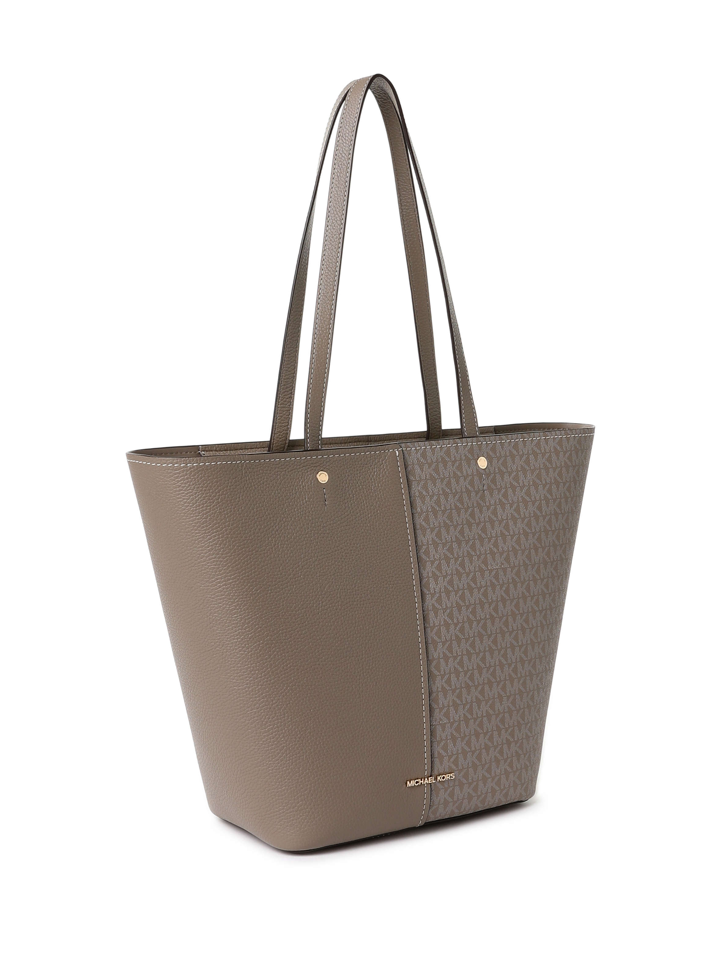 Grand cabas Flora en cuir à logo Signature MICHAEL KORS Beige