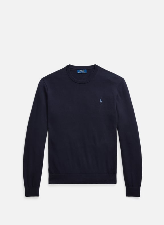 Pull droit brodé en coton et cachemire mélangé Bleu by POLO RALPH LAUREN POLO RALPH LAUREN Pull droit brodé en coton et cachemire mélangé Bleu