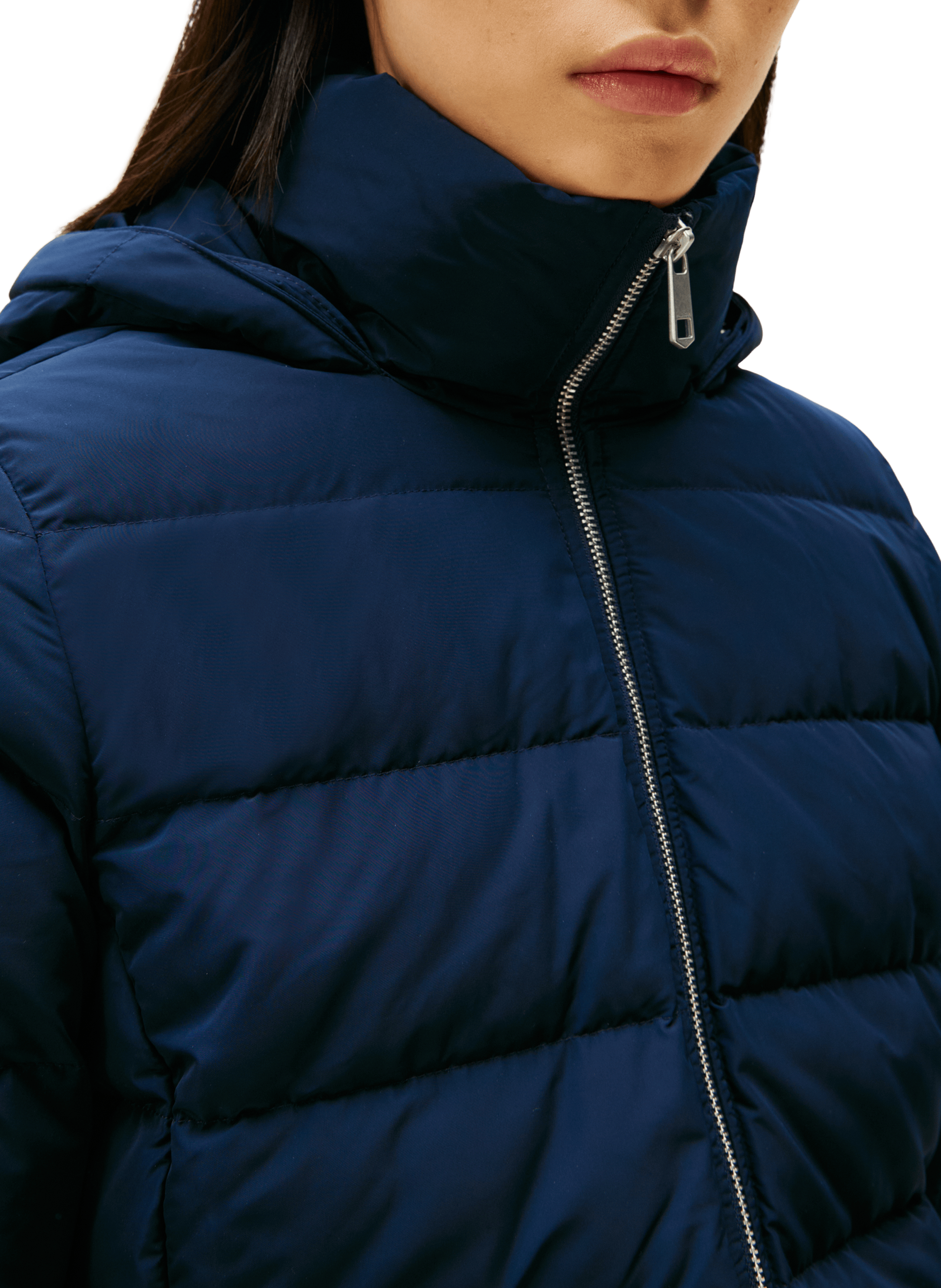 TOMMY HILFIGER Hooded puffer jacket in faux fur Blue