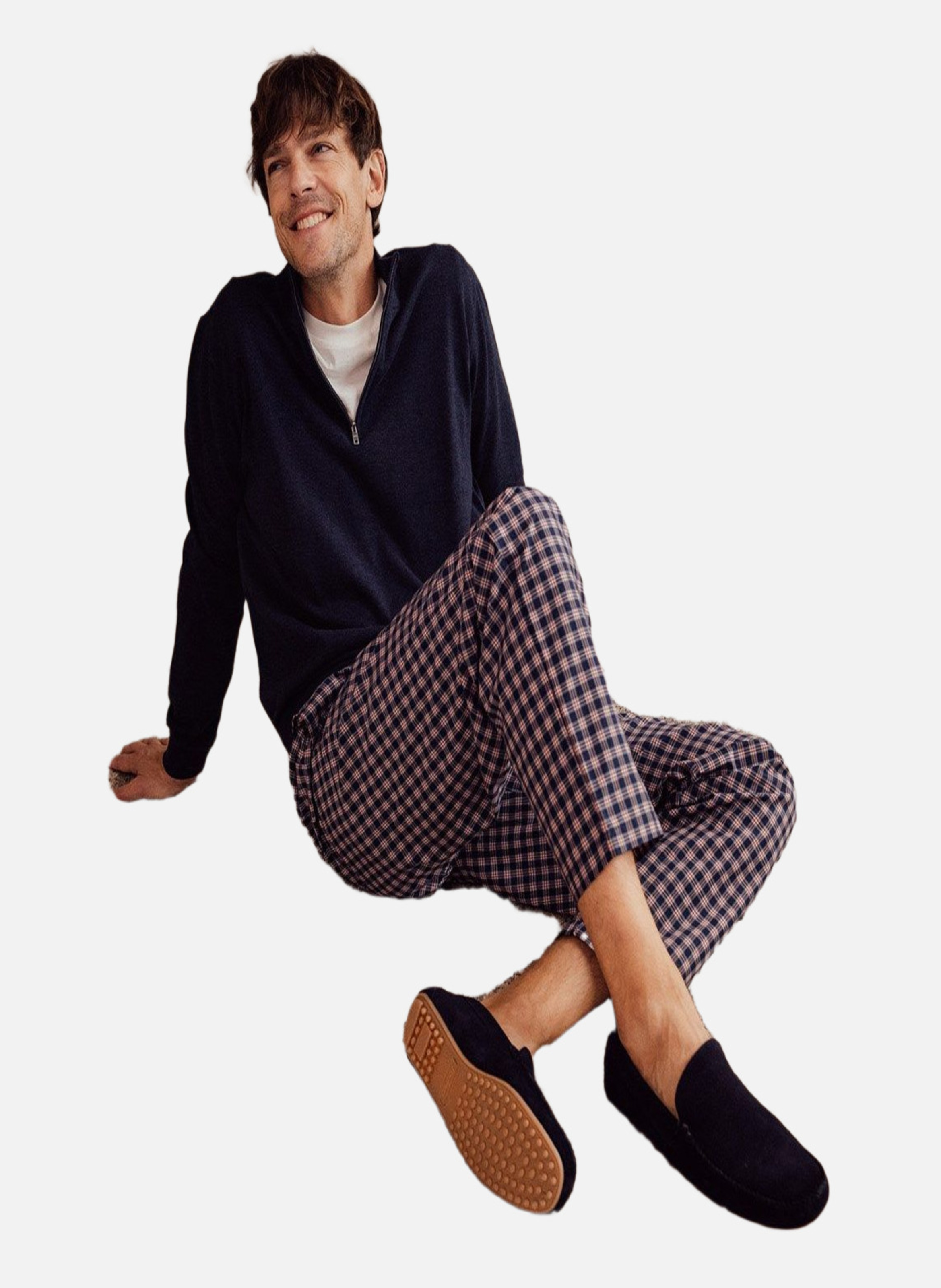 Pantoufle fourrée en daim homs FINSBURY Bleu