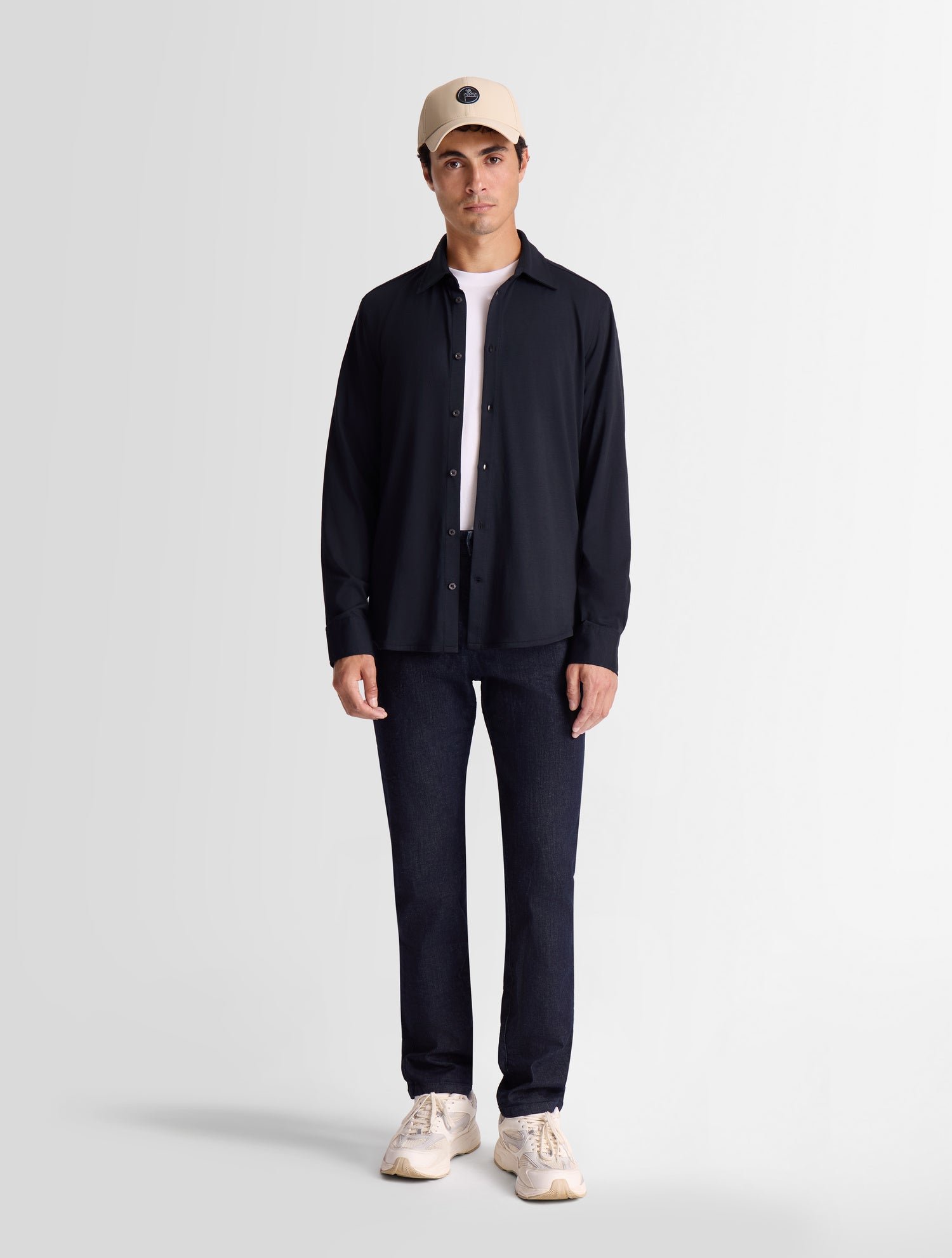 Chemise manches longues larson col chemise coupe ajustée  Marin