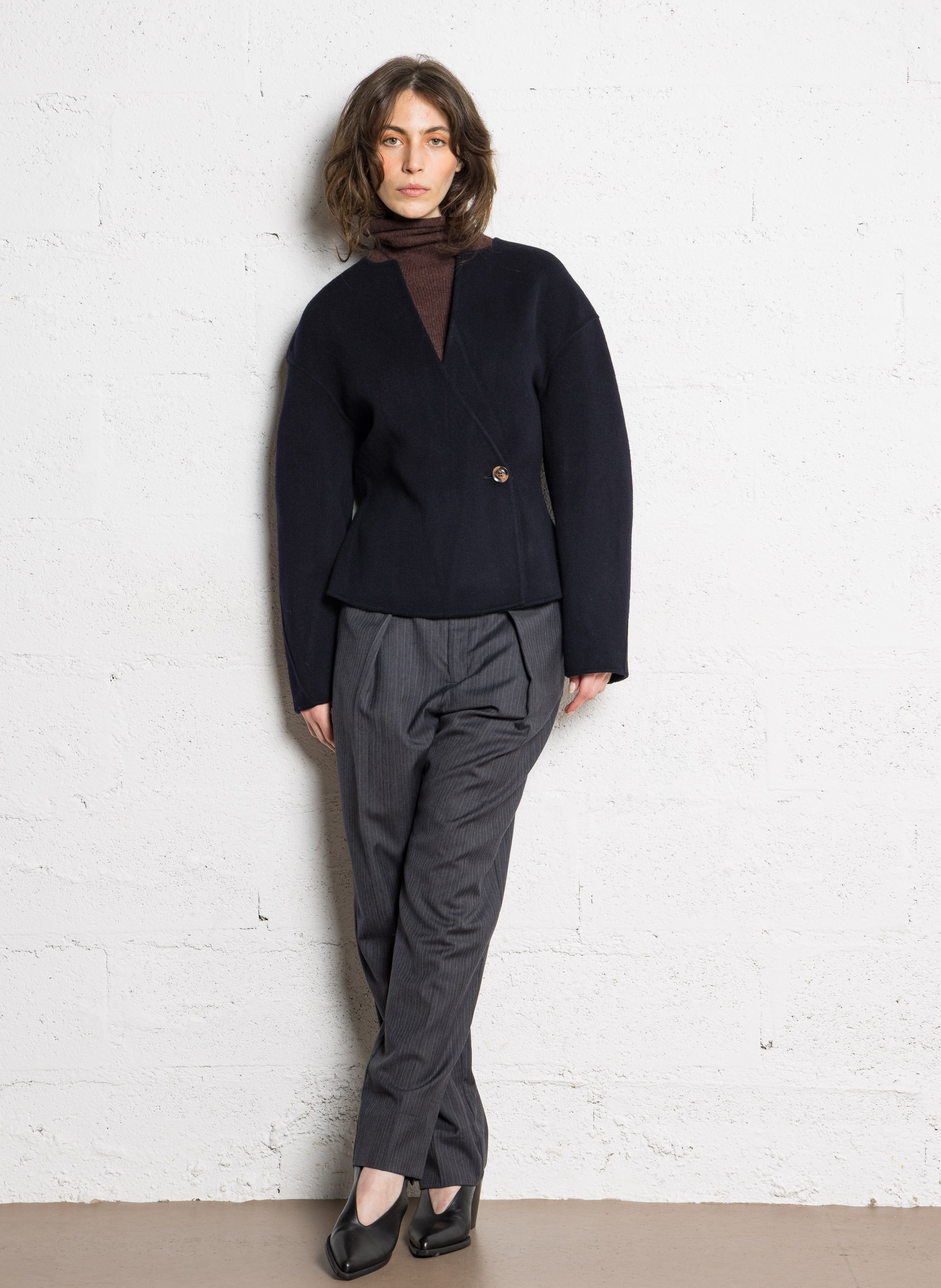 Pull col roulé en cachemire tila KUJTEN Marron