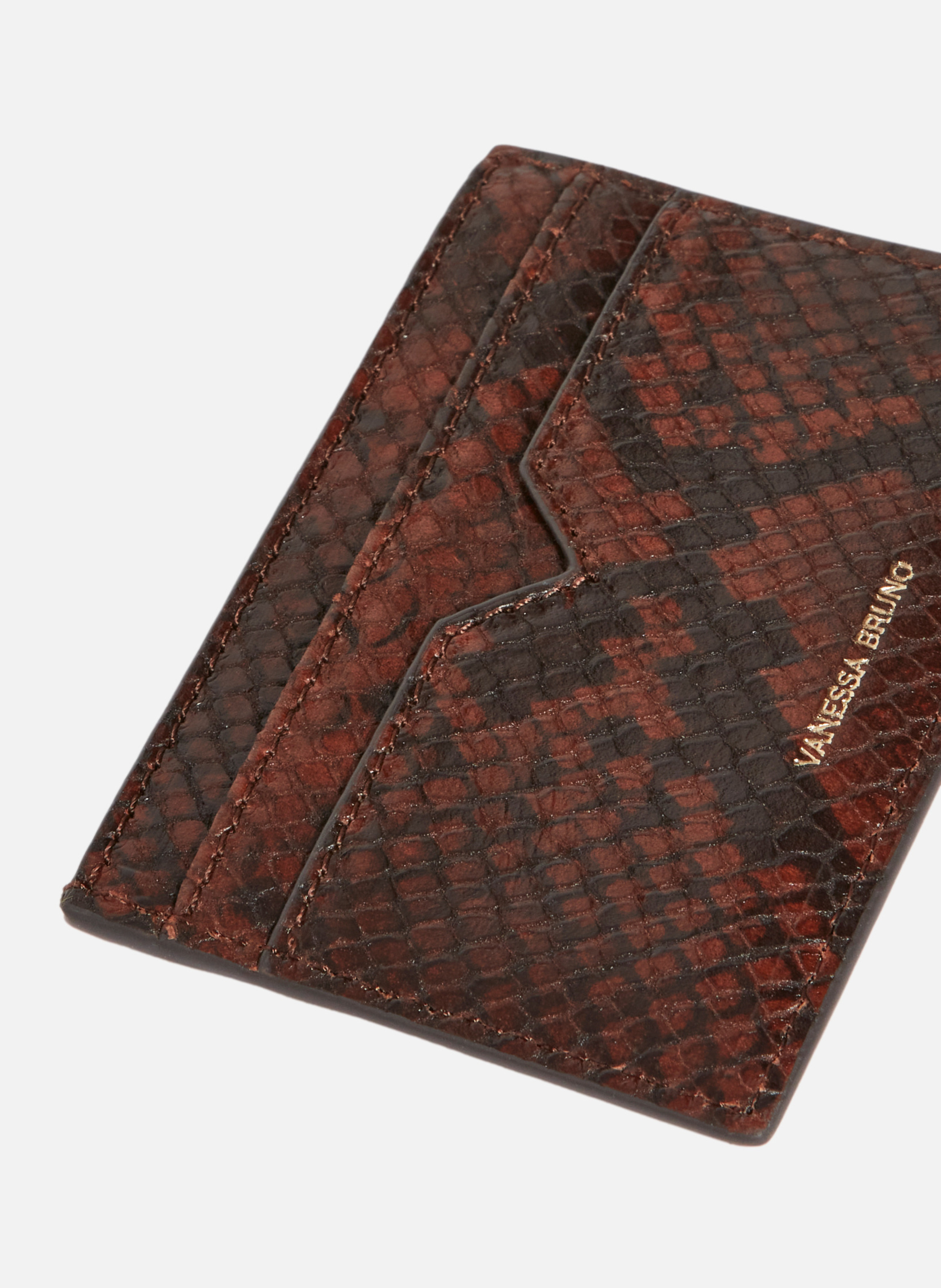 Porte cartes en cuir VANESSA BRUNO Marron