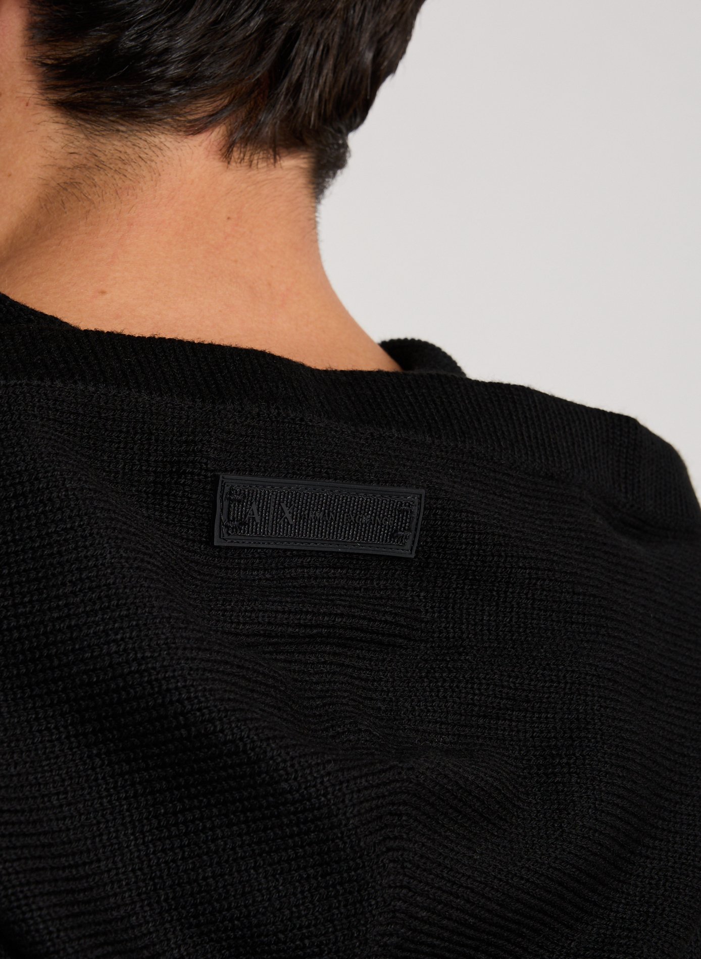 Hooded wool and cotton blend vest ARMANI EXCHANGE Black