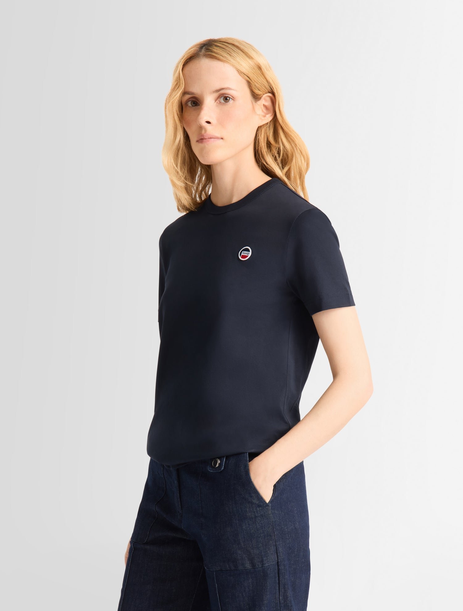 T-shirt manches courtes talixe col rond coupe regular FUSALP Bleu