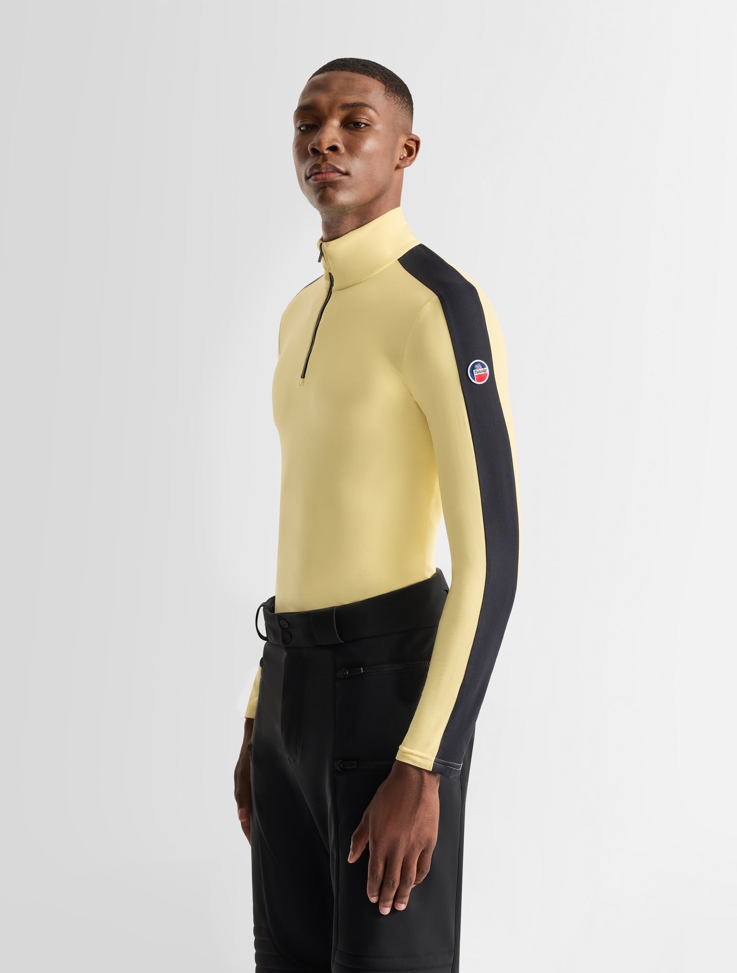 Sous pull de ski alpille col montant coupe ajustée FUSALP Jaune