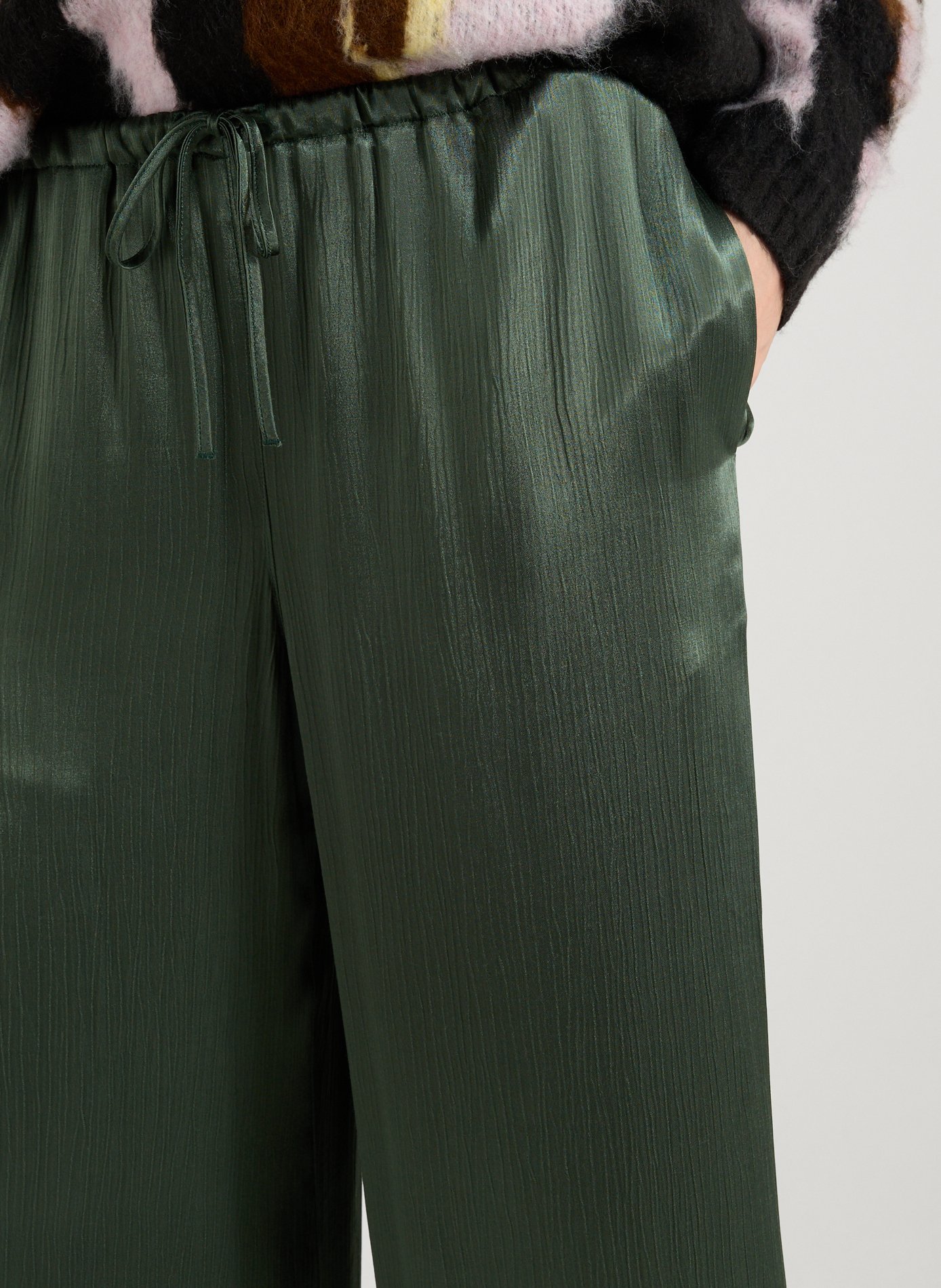 Fluid satin trousers TOPSHOP Green
