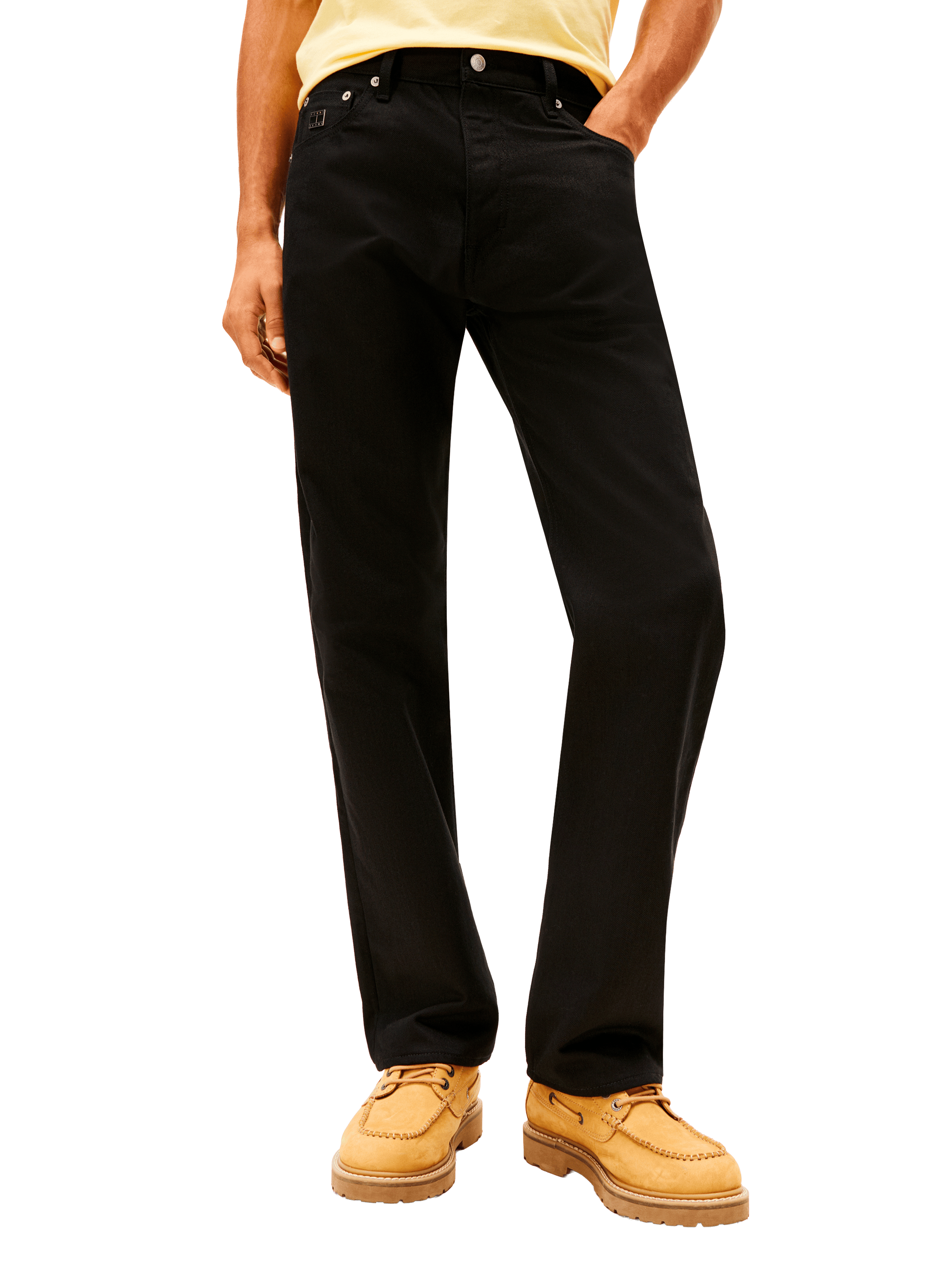 Jean coupe droite en coton TOMMY HILFIGER Noir