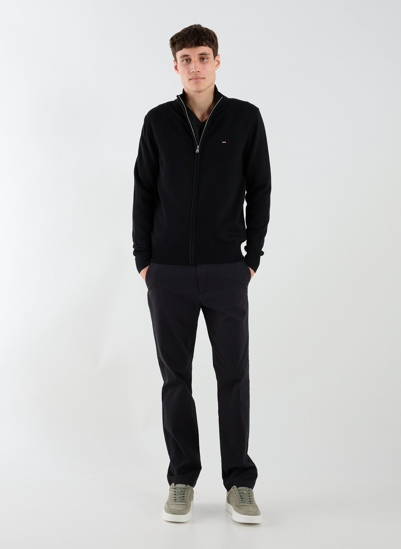 Cotton and wool knitted vest EDEN PARK Black