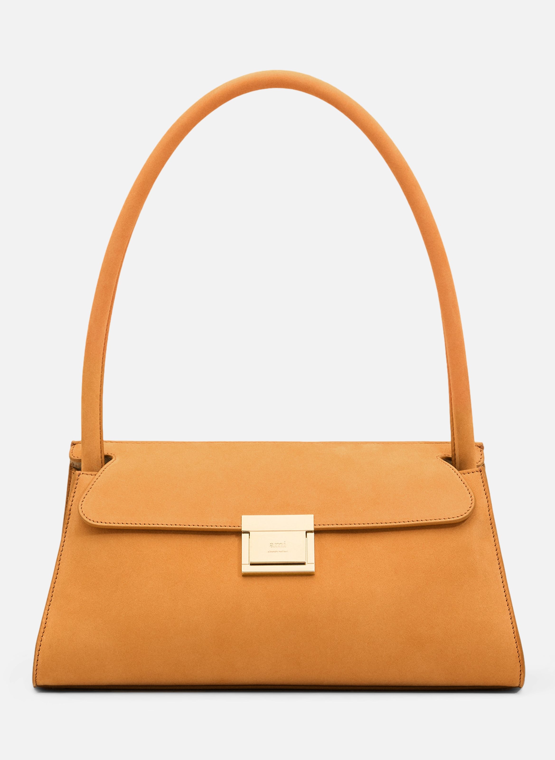 Petit sac mimi unisexe en cuir de veau OrangeAMI PARIS