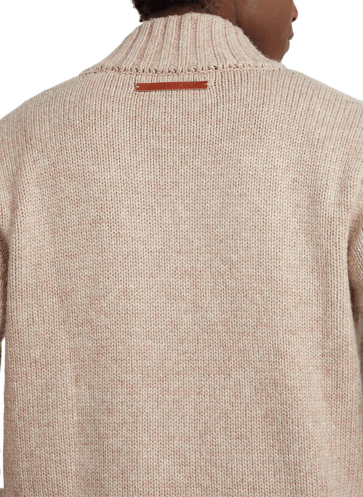 Zip-up sweater with high collar GUESS Beige