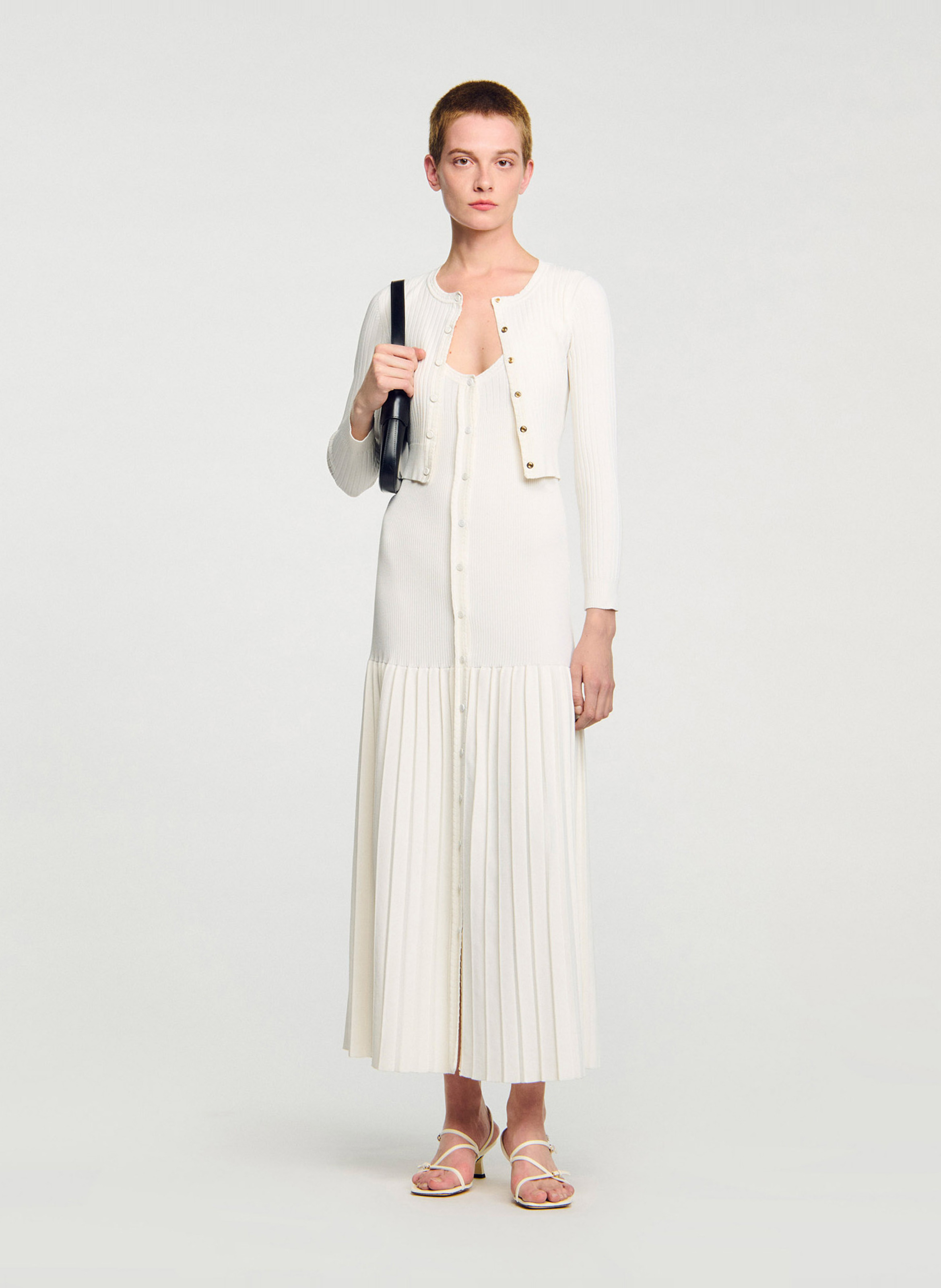 Gilet ajusté en maille SANDRO Beige