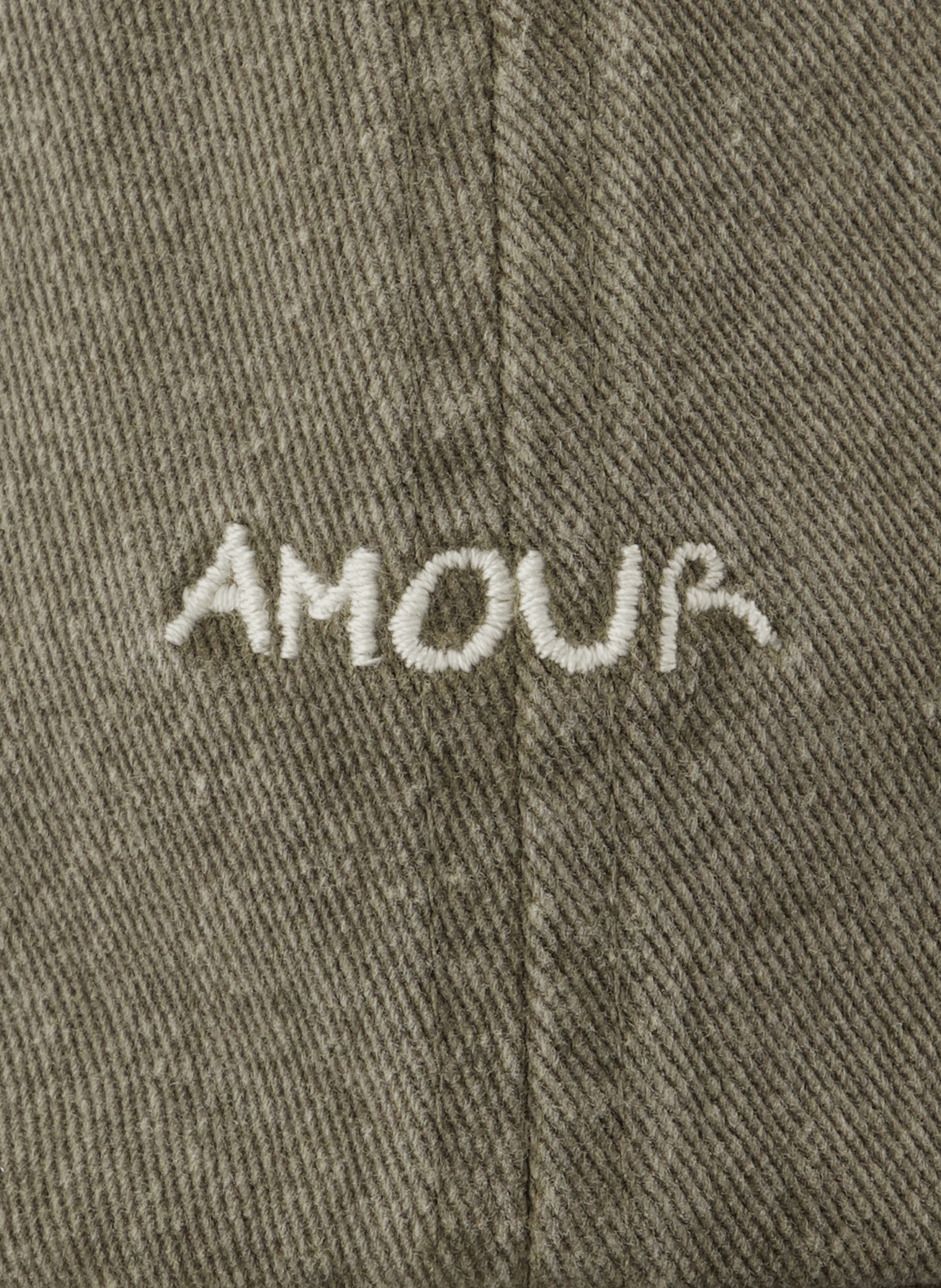 Embroidered Love Cotton Cap MAISON LABICHE Brown