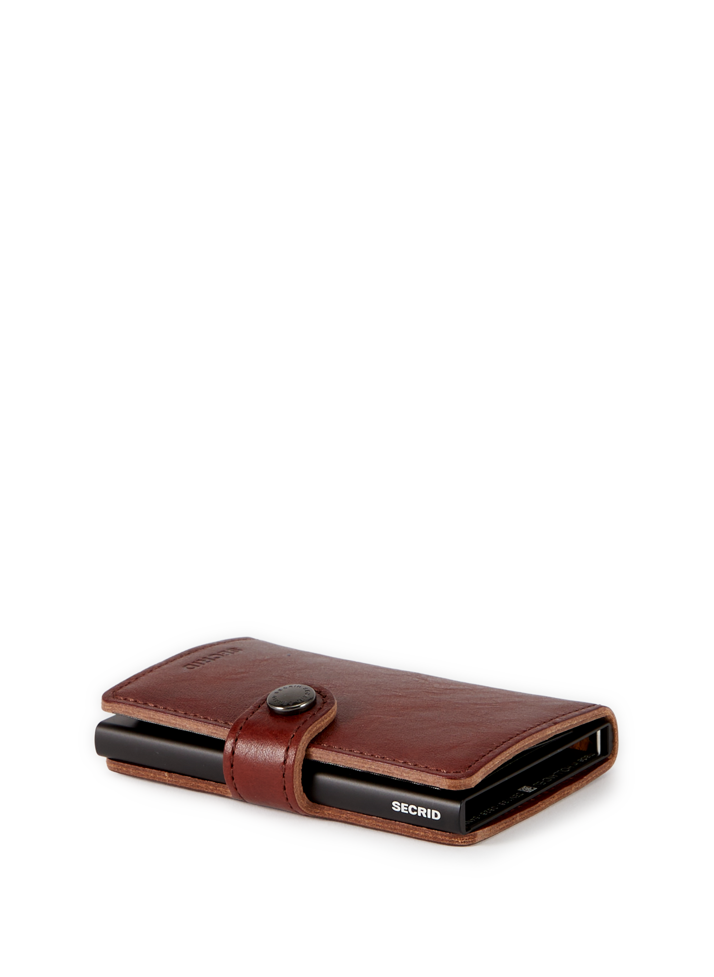 Mini mixed grain leather card holder SECRID Brown