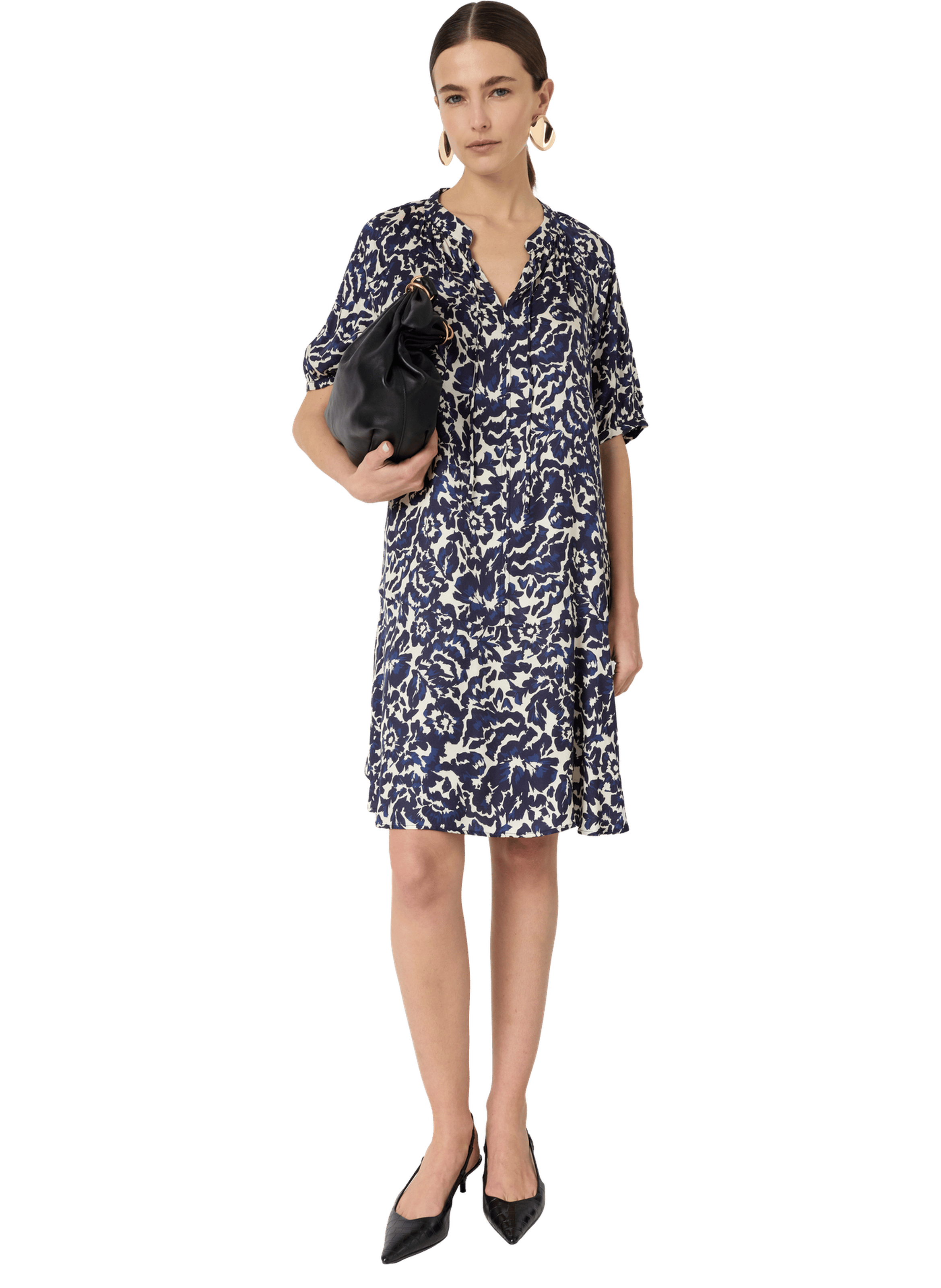 Robe courte imprimé floral abstrait - raliah GERARD DAREL Bleu
