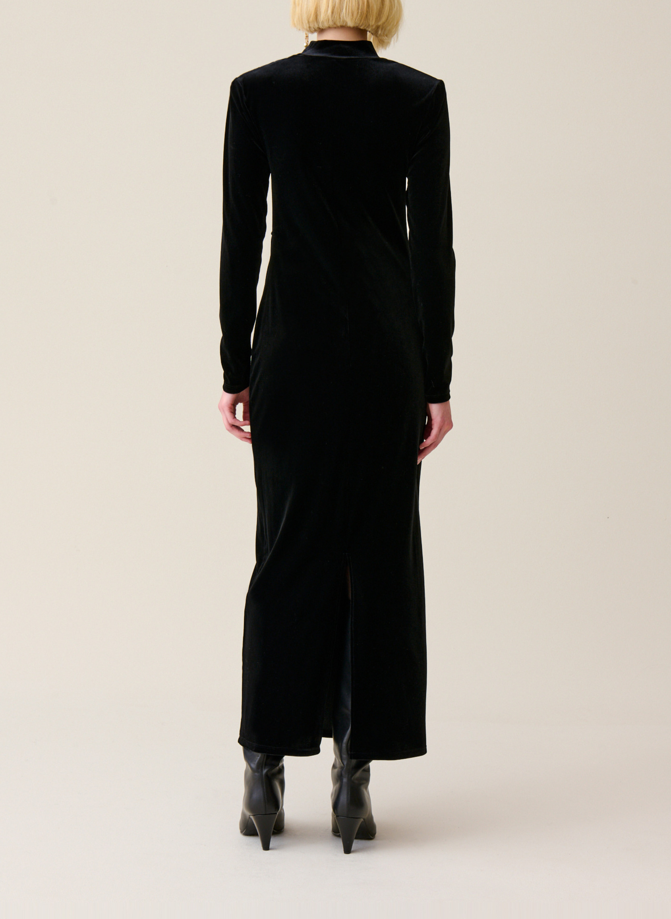 Robe midi en velours CLAUDIE PIERLOT Noir