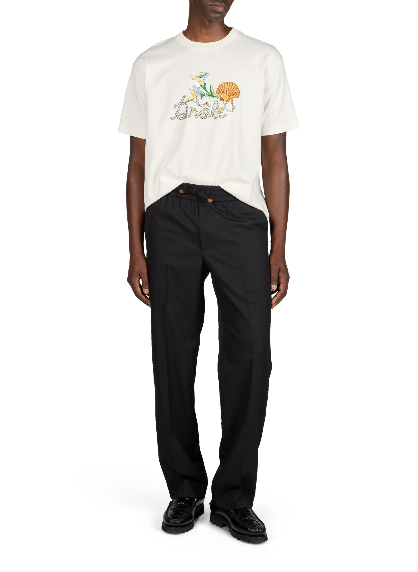 T-shirt à motif en coton DROLE DE MONSIEUR Beige