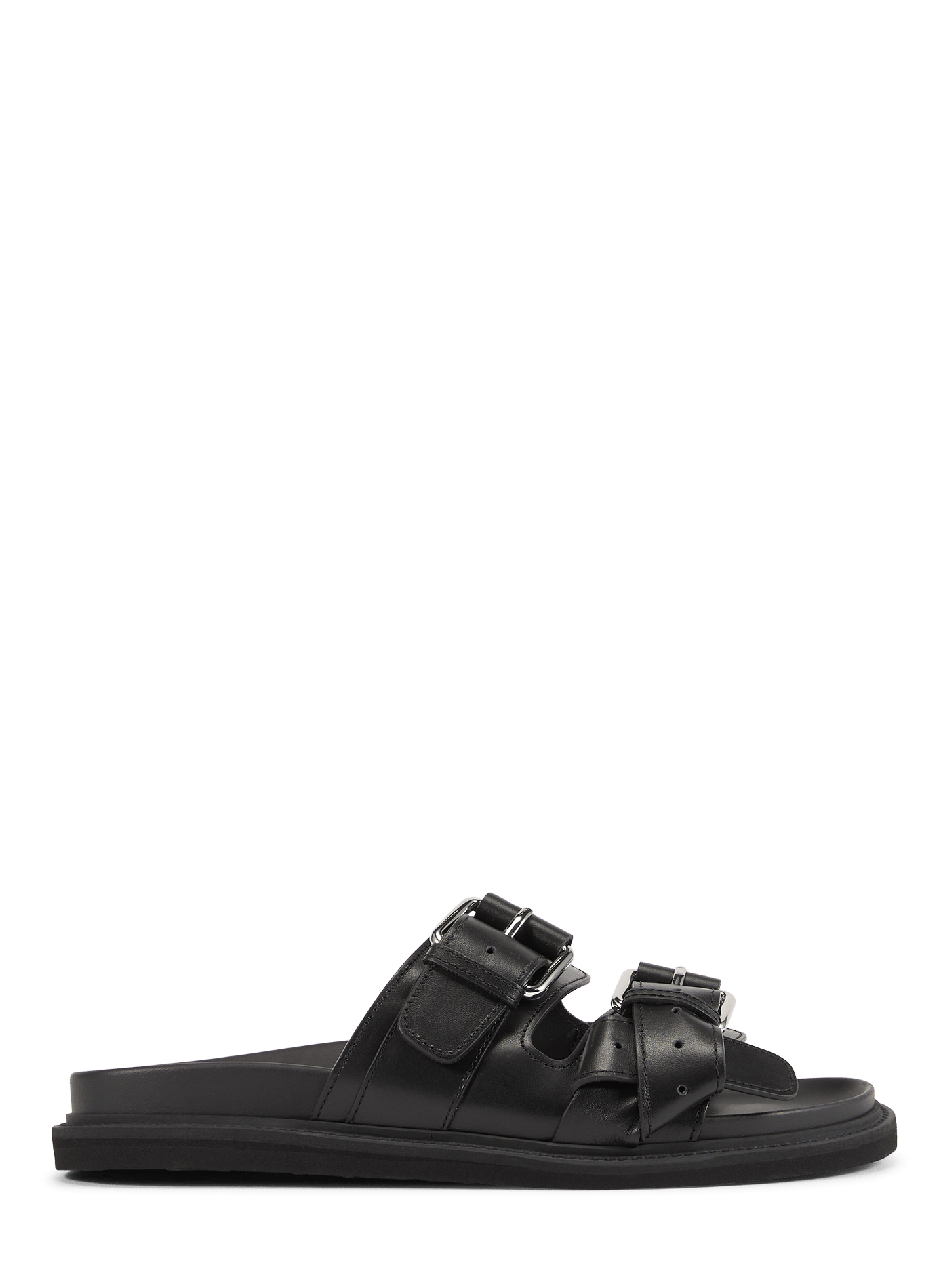 Buckle leather sandals MOSCHINO Black