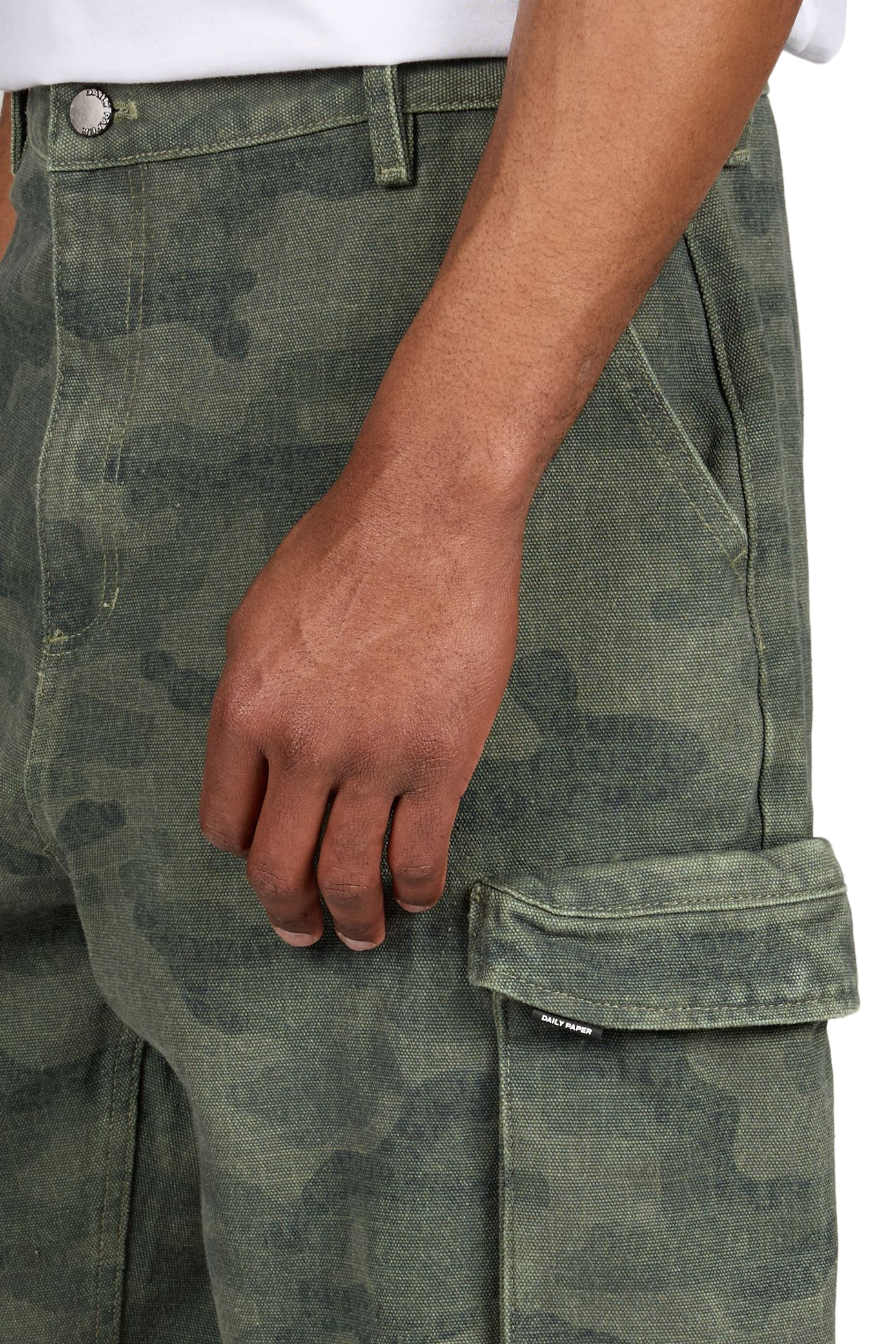 Short imprimé militaire en coton DAILY PAPER Gris