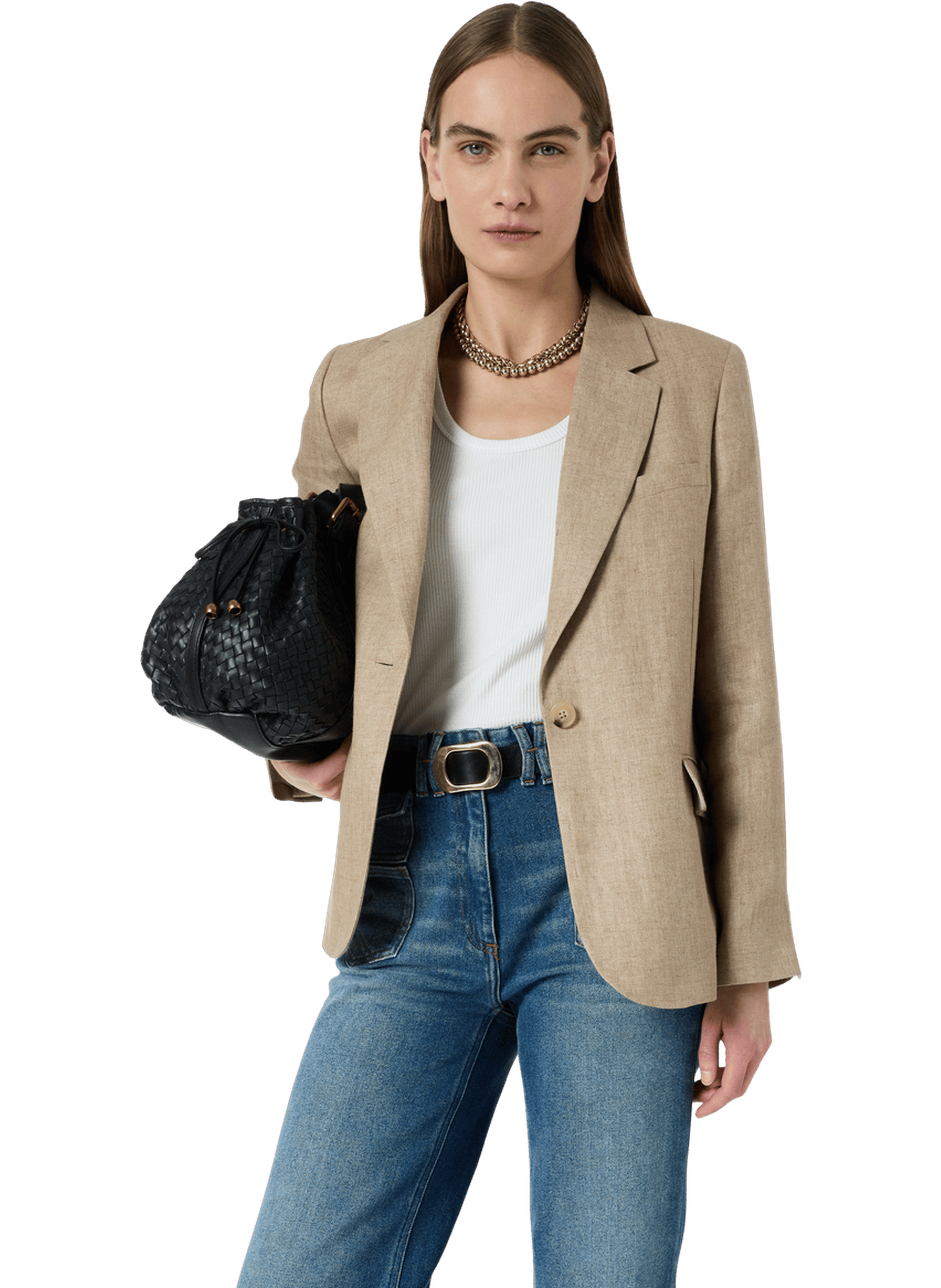 Veste de tailleur en lin - taliya GERARD DAREL Beige