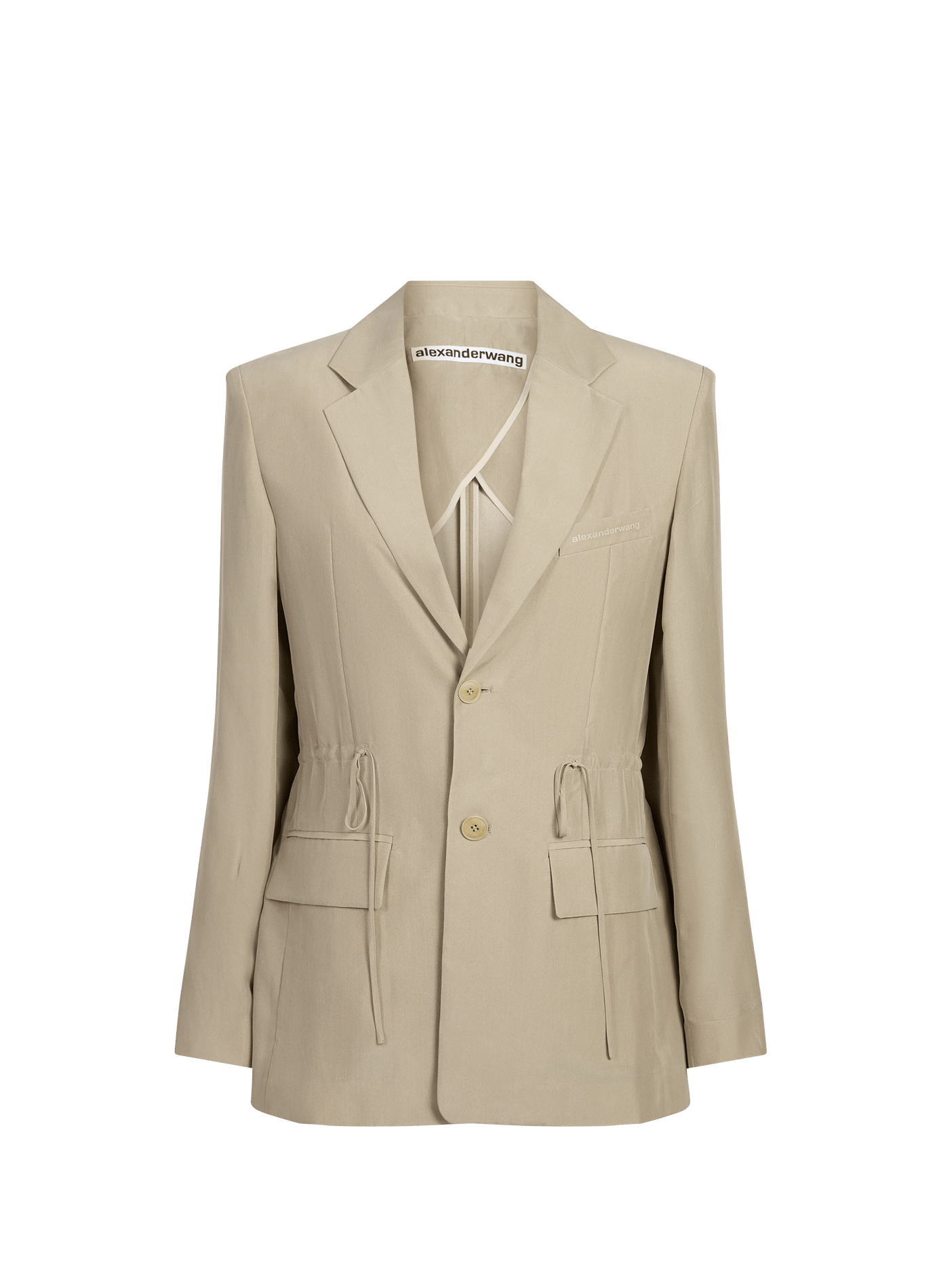 Blazer cintré léger en soie ALEXANDER WANG Blanc