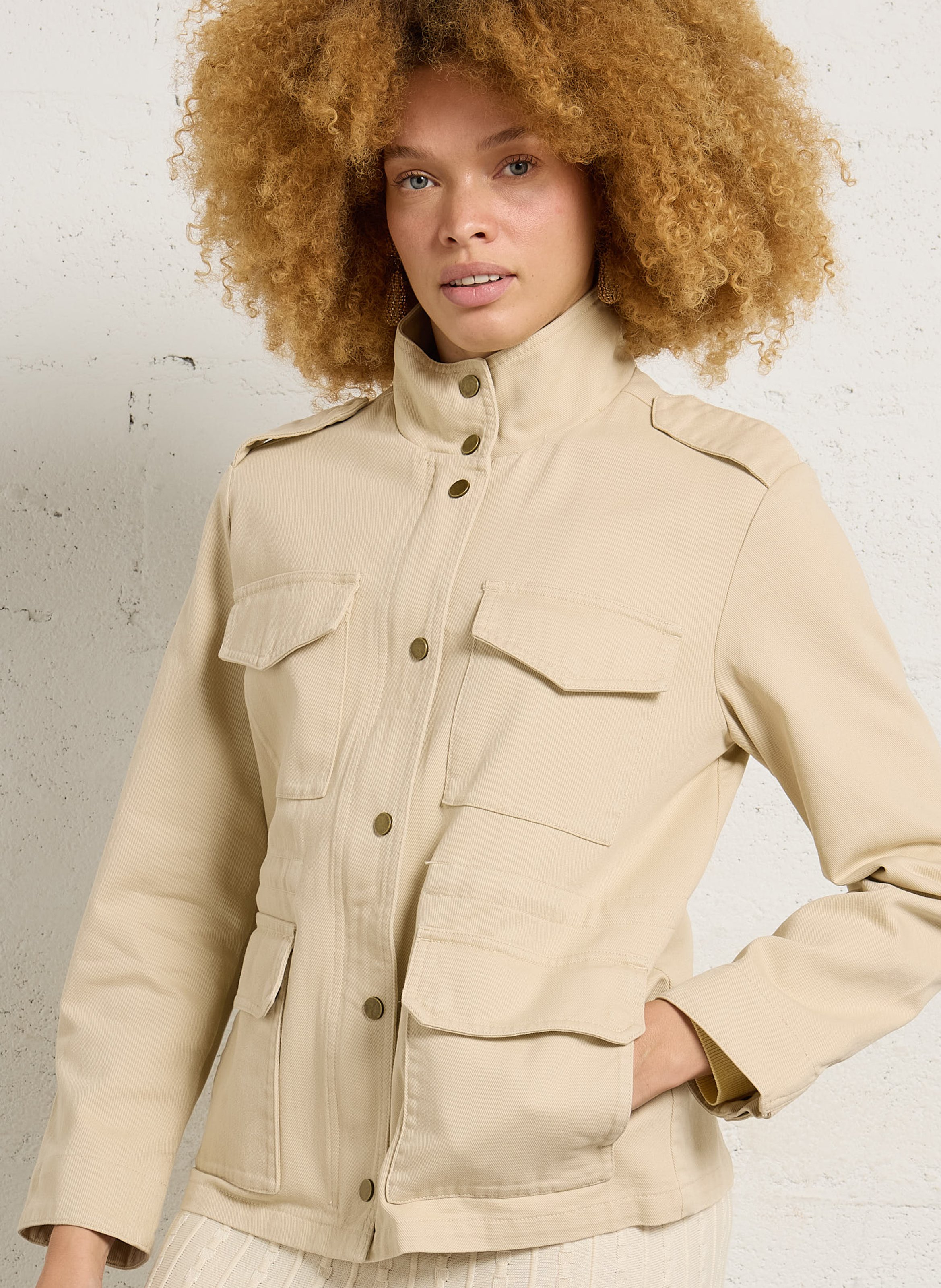 Veste sharienne en coton claire MAISON 123 Beige