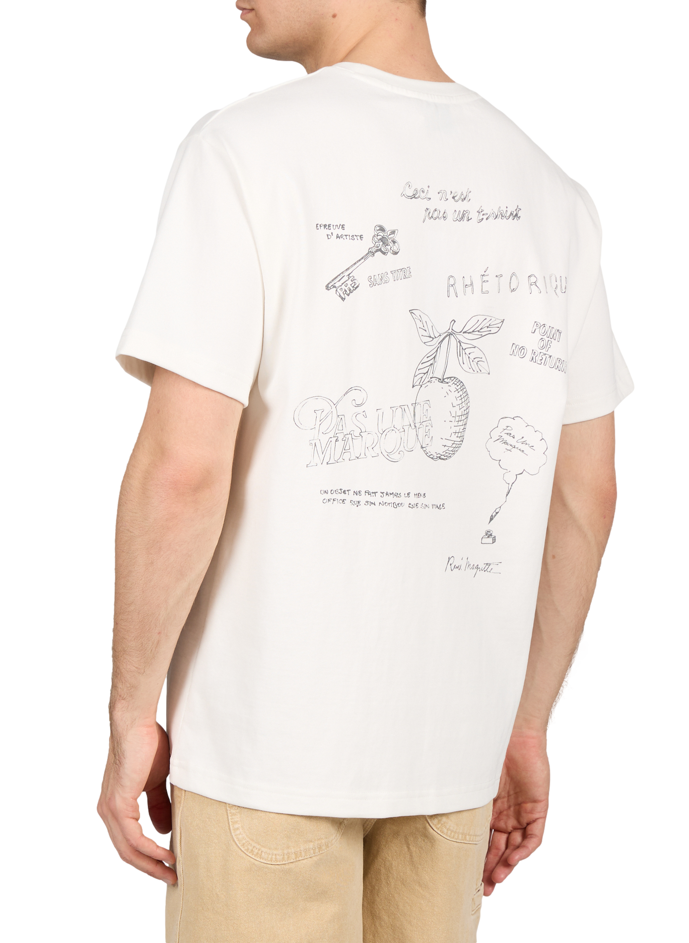 Oversized printed cotton T-shirt PAS UNE MARQUE White