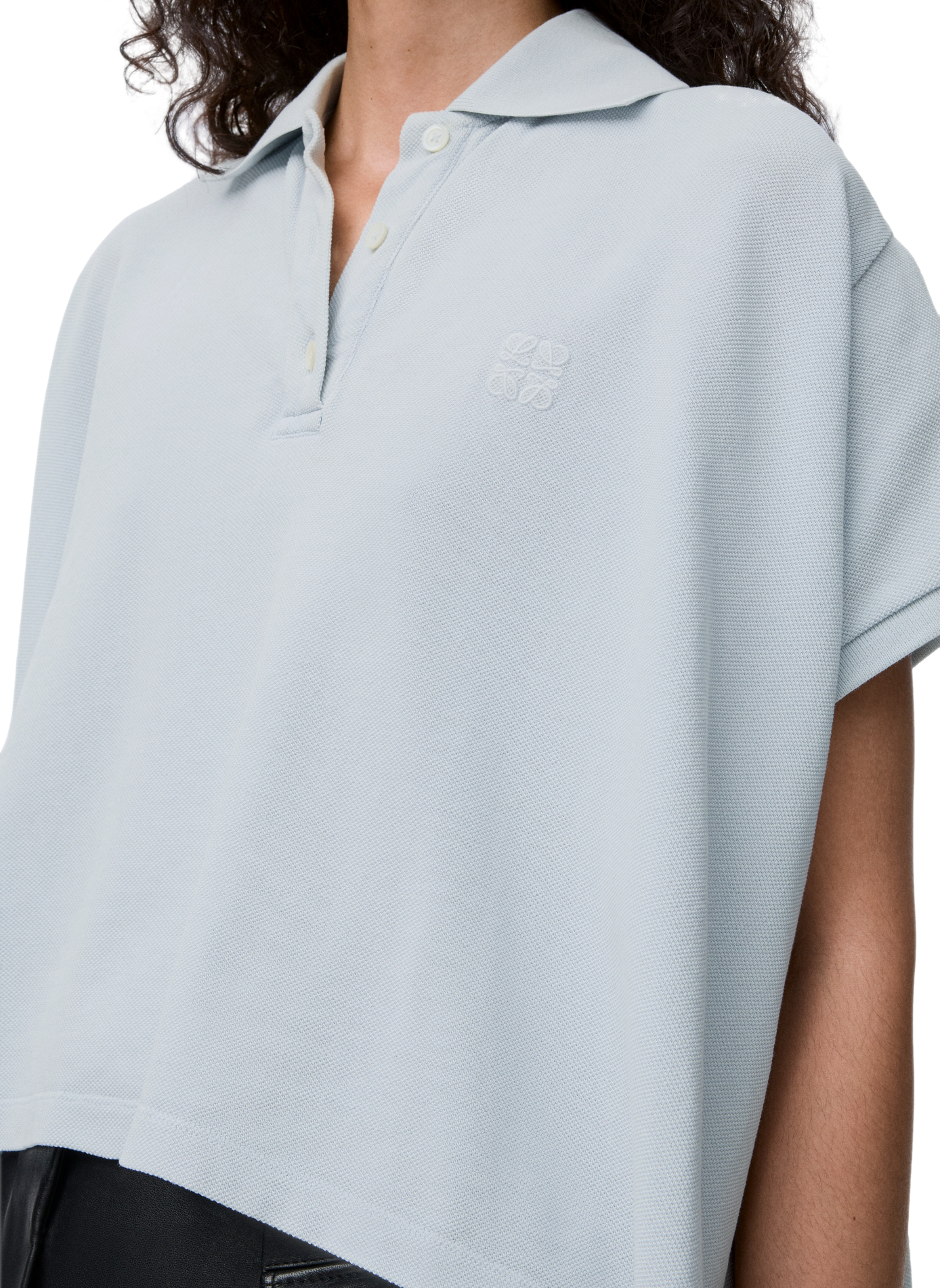 A-line cotton polo LOEWE Blue