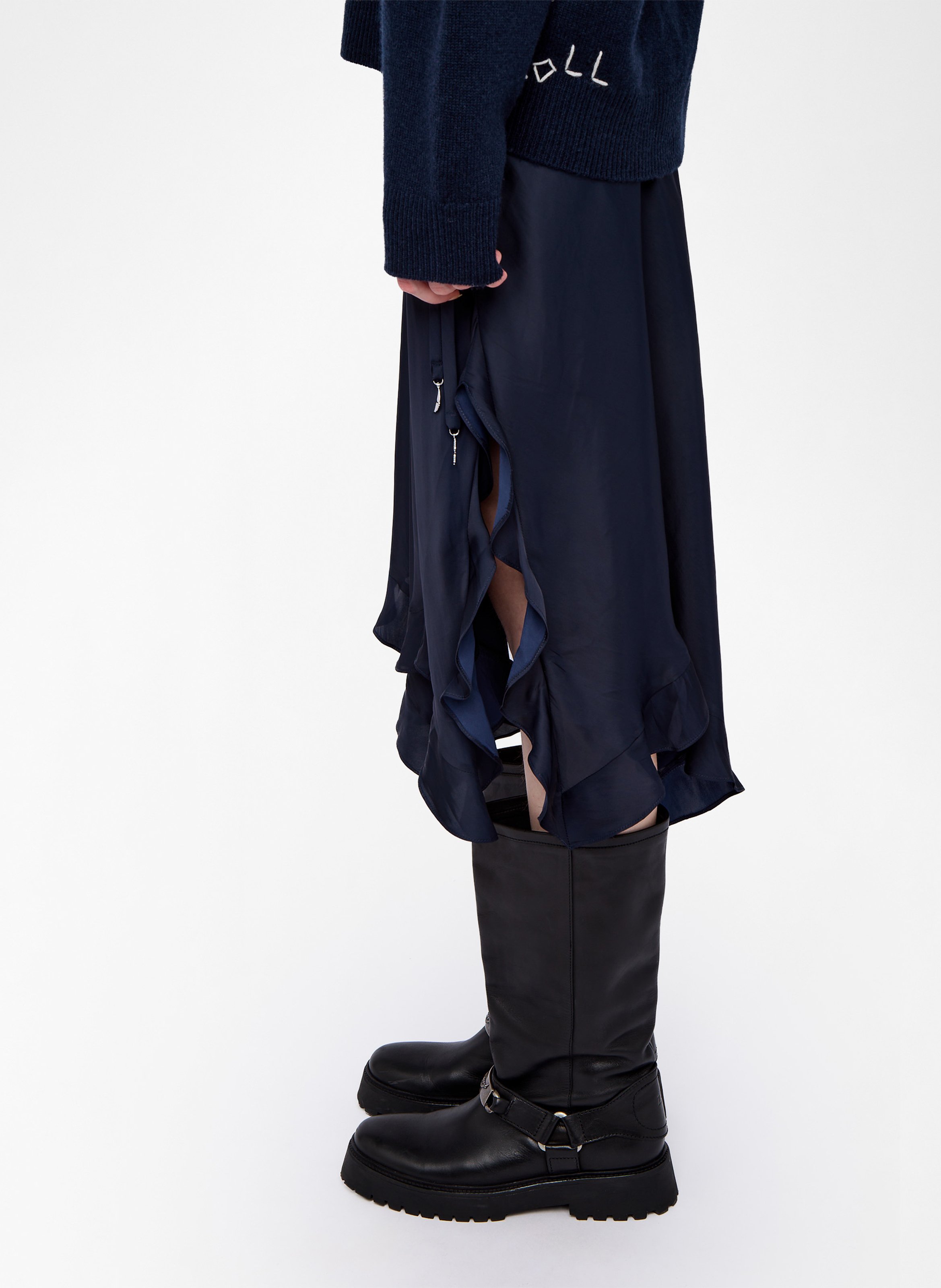 Jupe longue satinée jeto ZADIG&VOLTAIRE Bleu