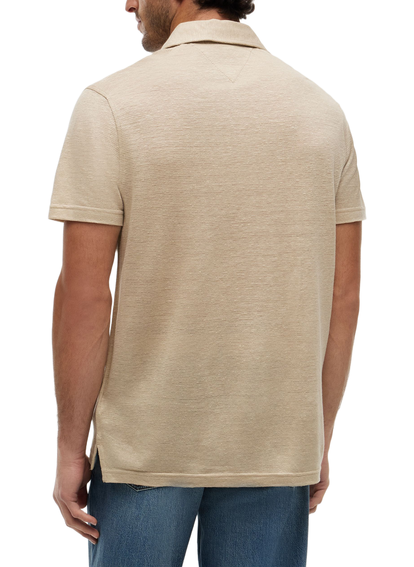 New York Label polo in cotton and linen TOMMY HILFIGER Beige