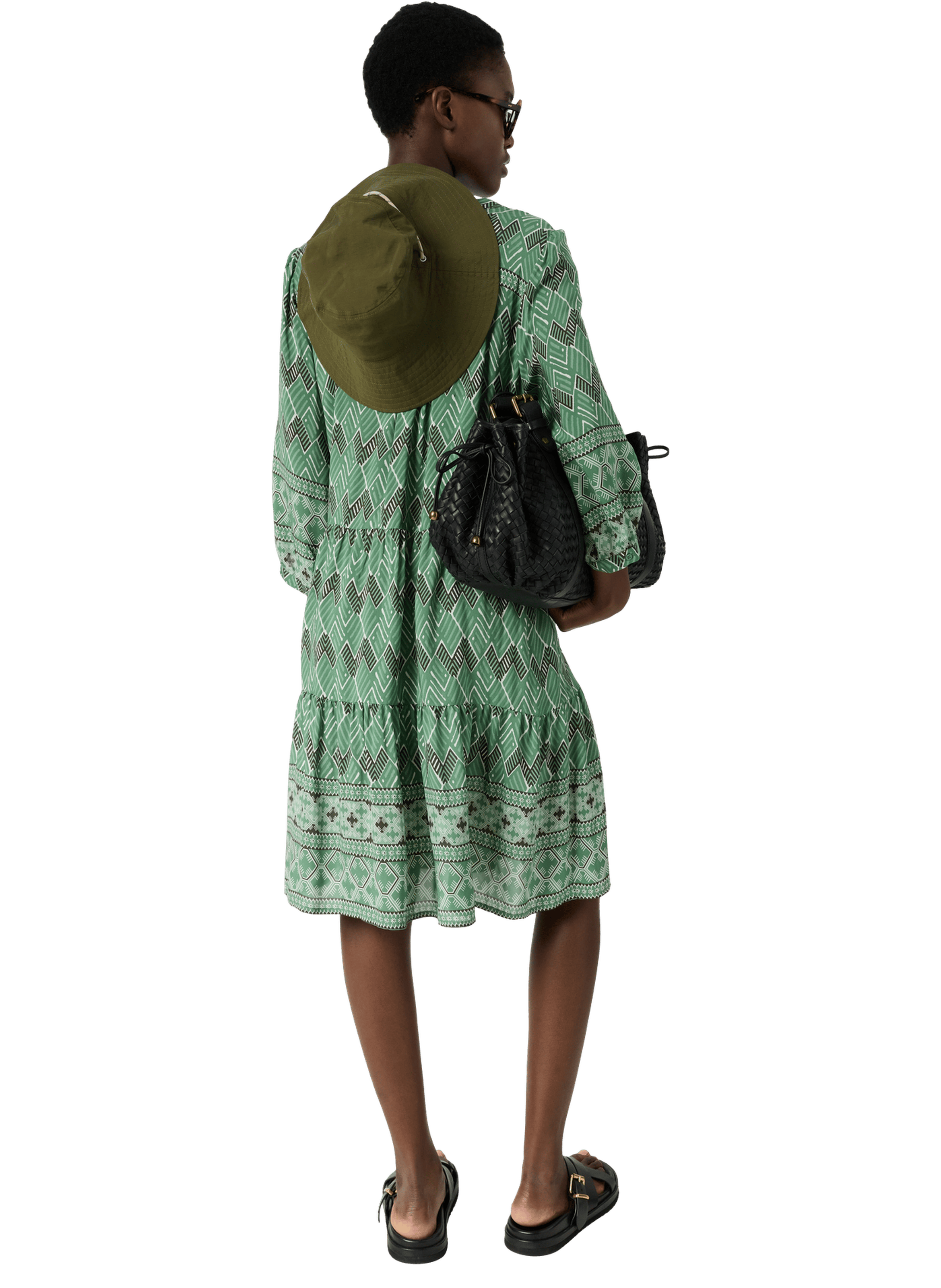 Robe courte imprimé graphique - rim GERARD DAREL Vert