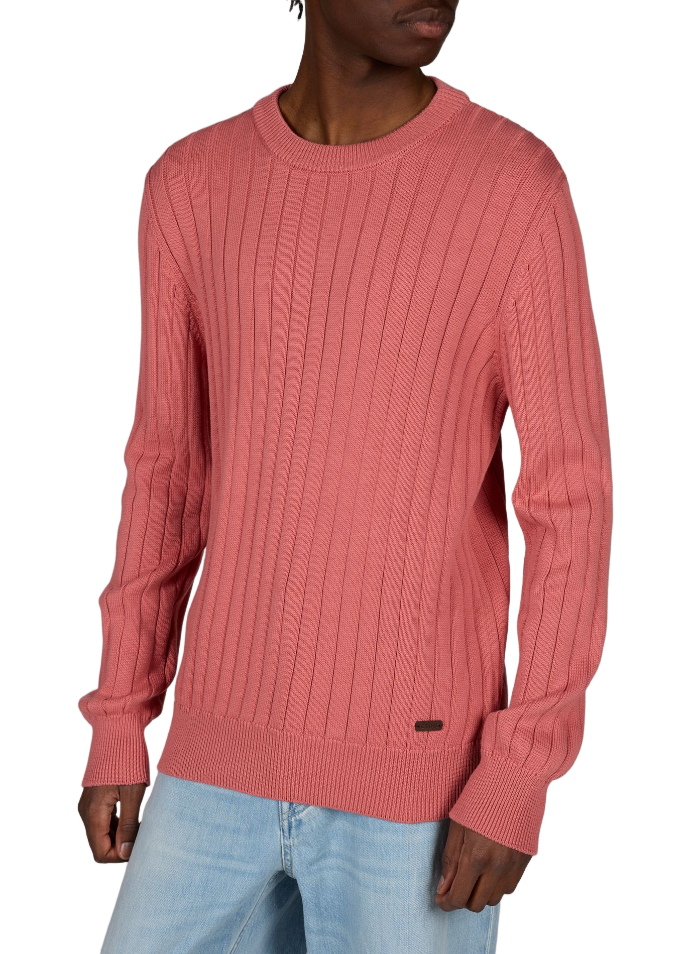 Pull col rond en coton ETON Rose