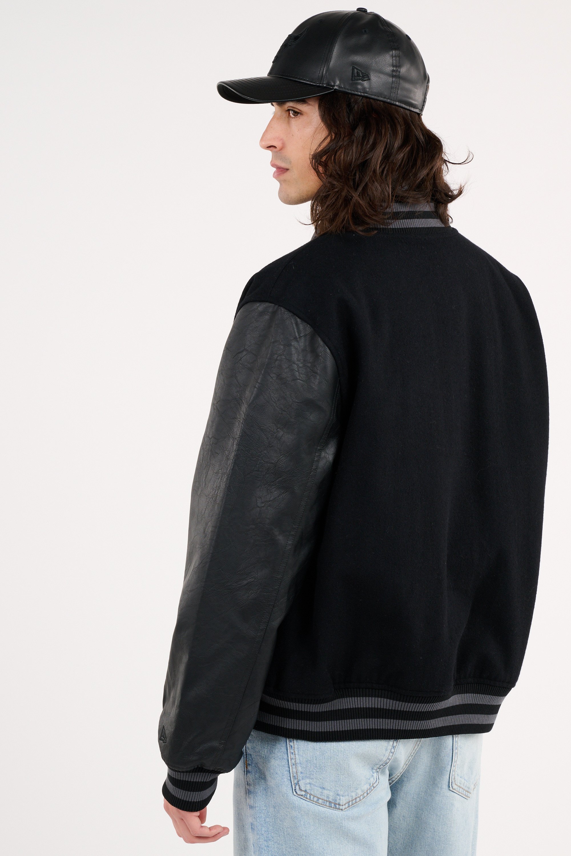 Bomber nba tonal patch varsity chibul  blk | Noir NEW ERA Homme