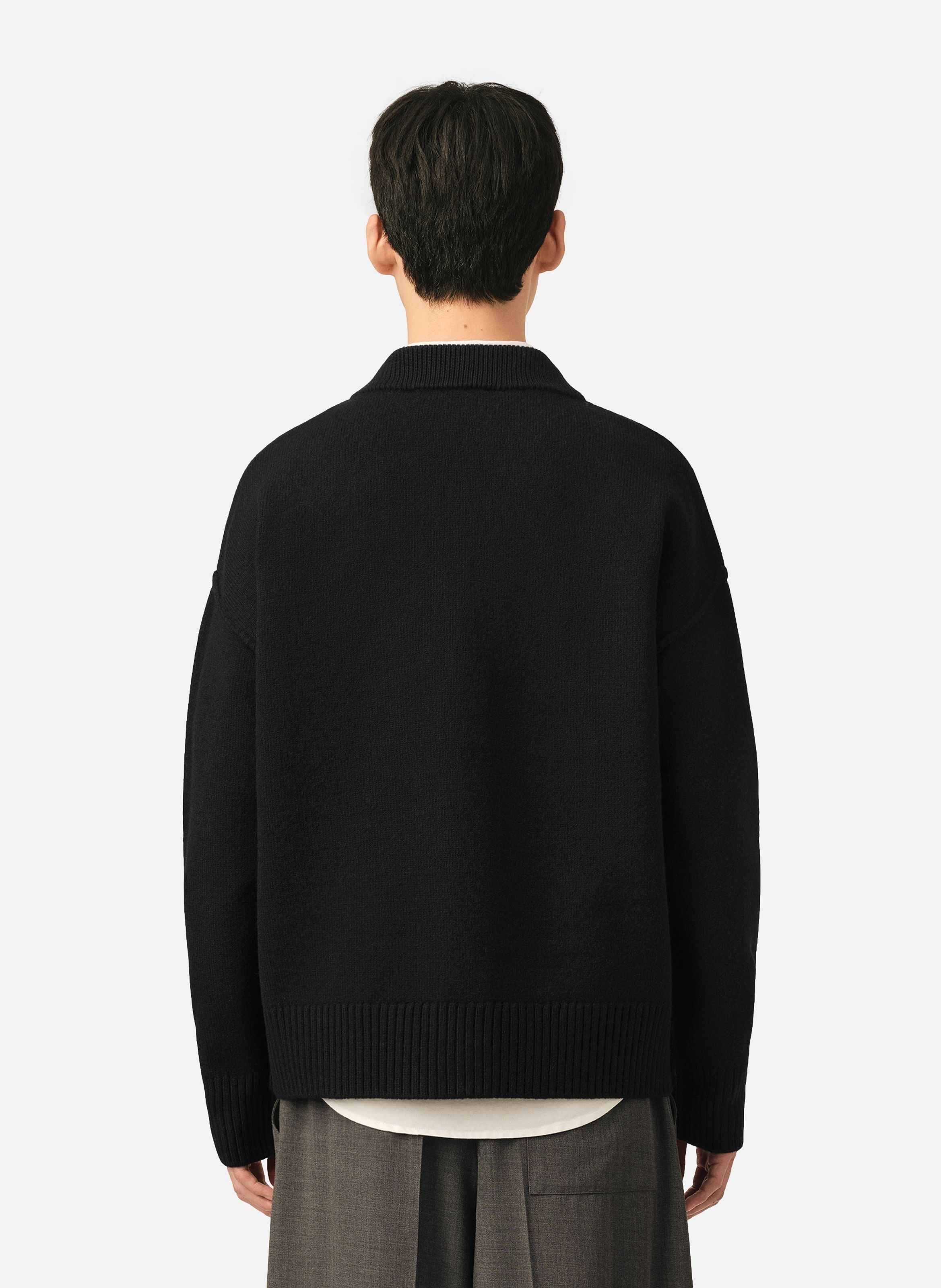 Cardigan unisexe en laine ami de coeur AMI PARIS Noir