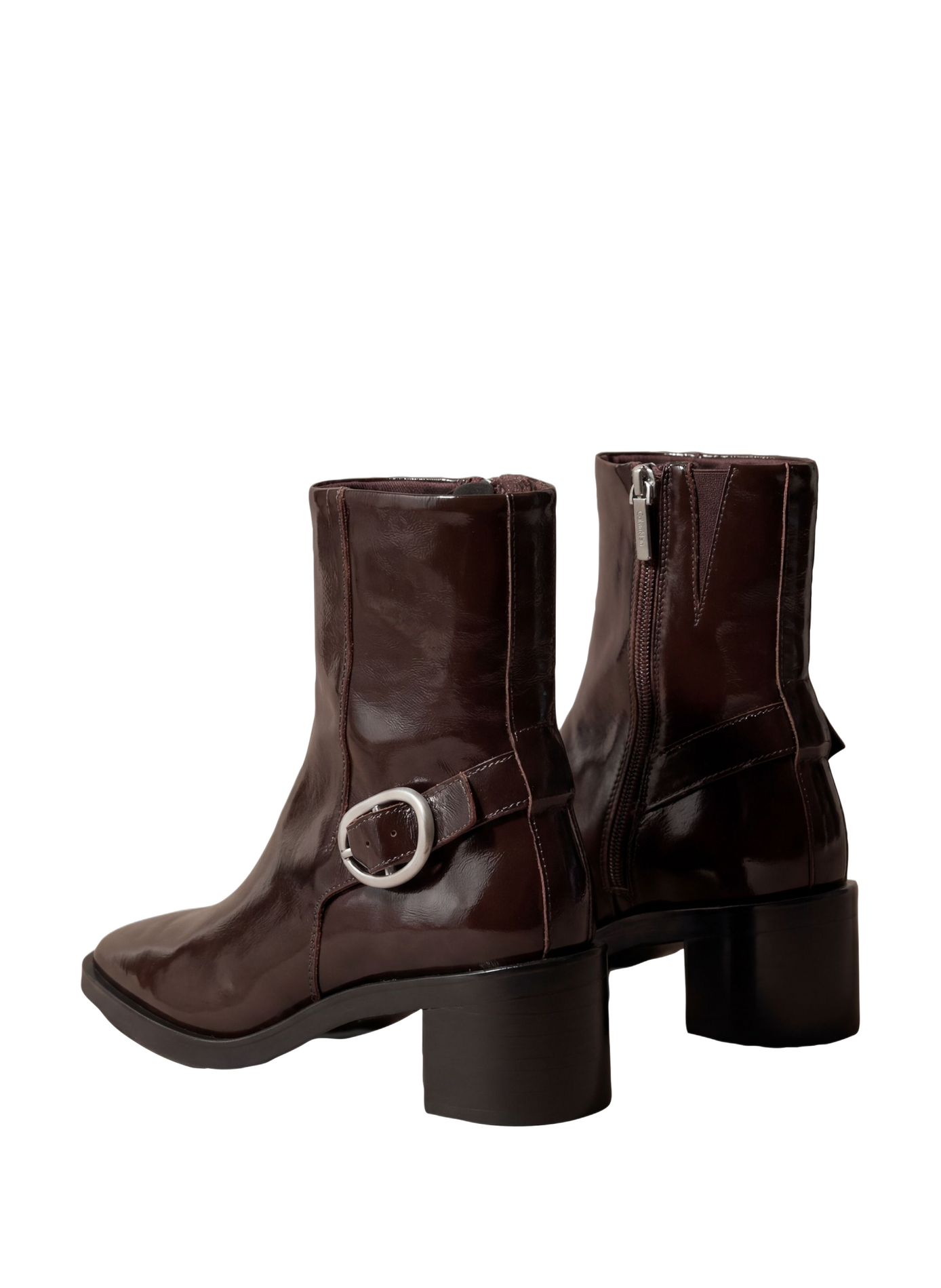 Stivaletti lucidi con dettaglio fibbia CALVIN KLEIN Rosso