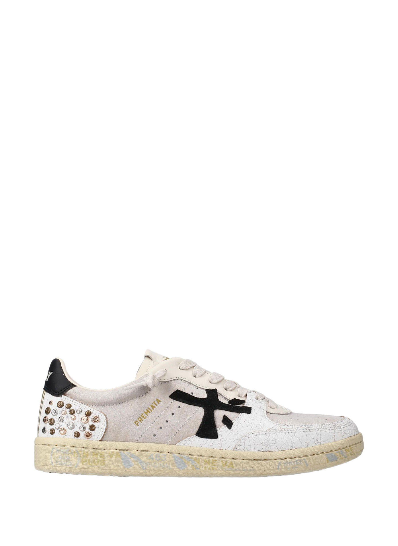 Baskets basses BSKT CLAYD à lacets en cuir mélangé PREMIATA Blanc