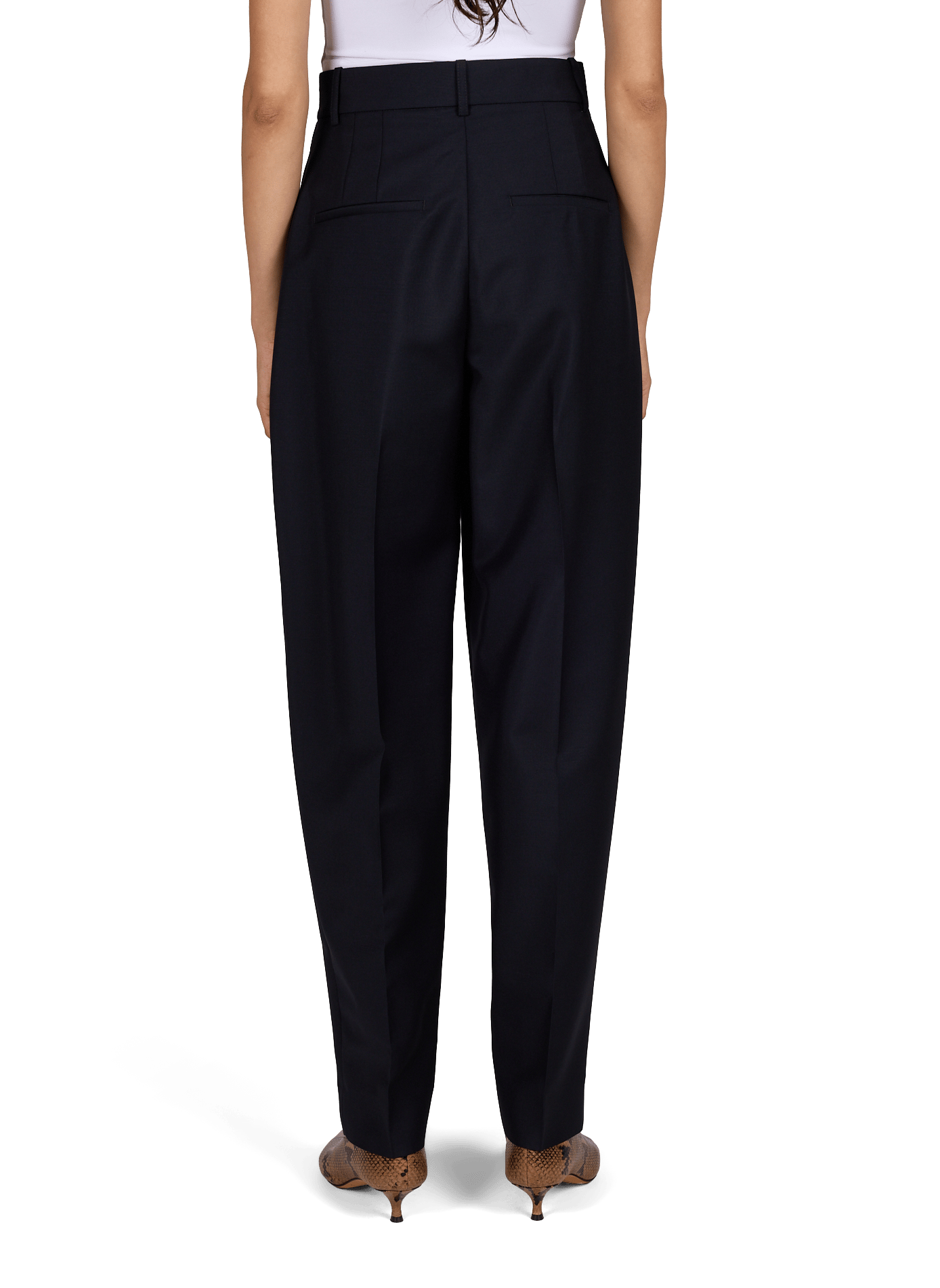 Pantalon mom en laine vierge mélangée ROHE FRAMES Bleu