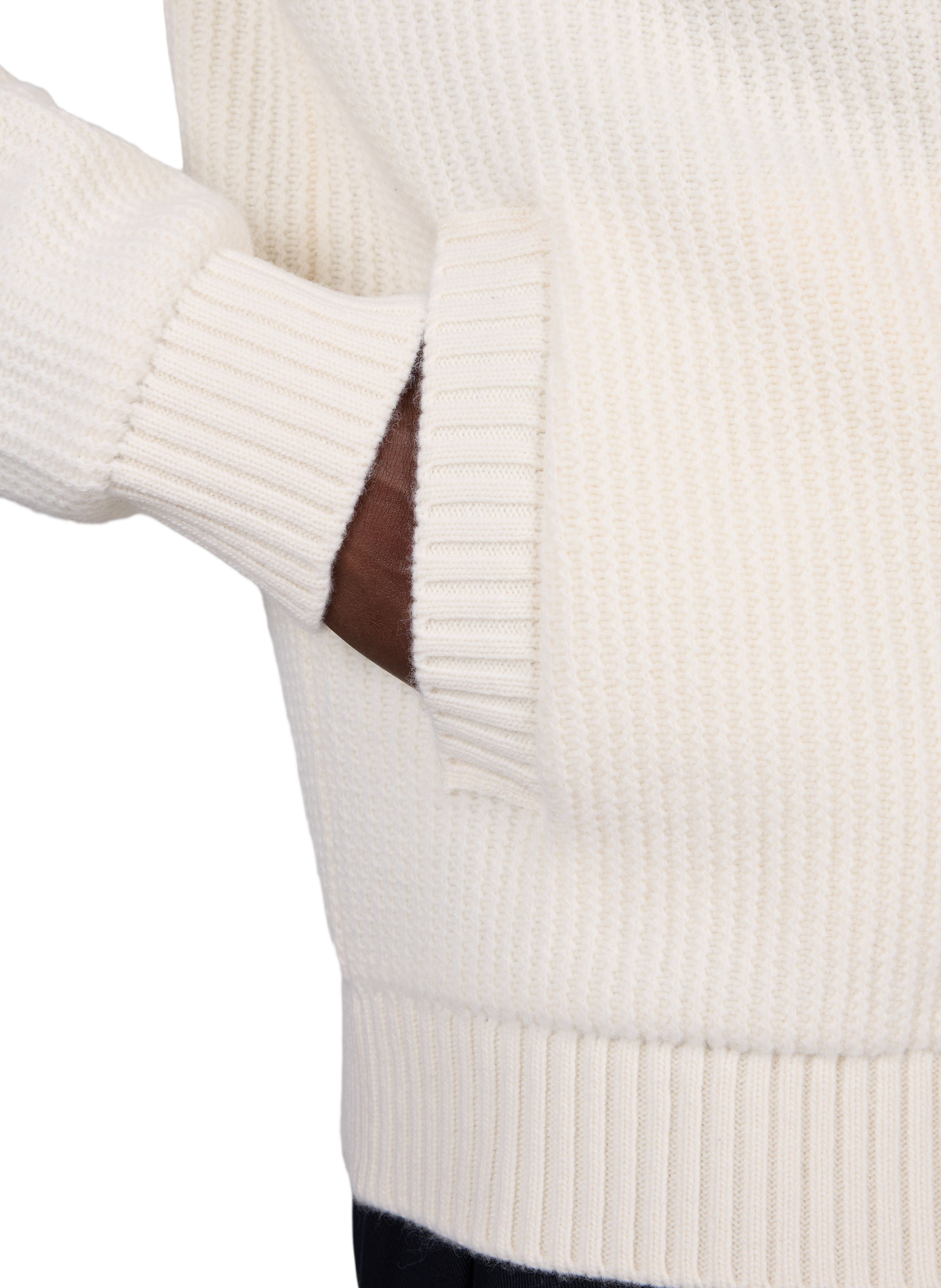 Ribbed high-neck textured wool vest HERNO White