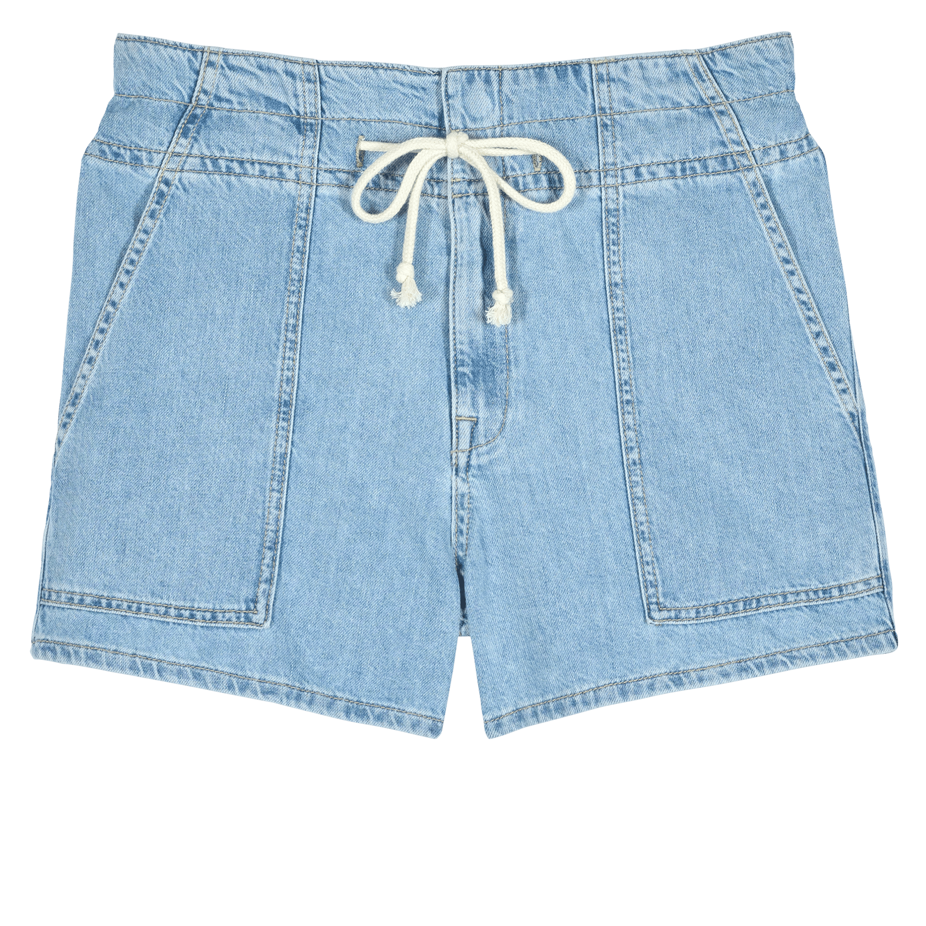 Korte hoge taillebroek van katoen mabo BA&SH Blauw