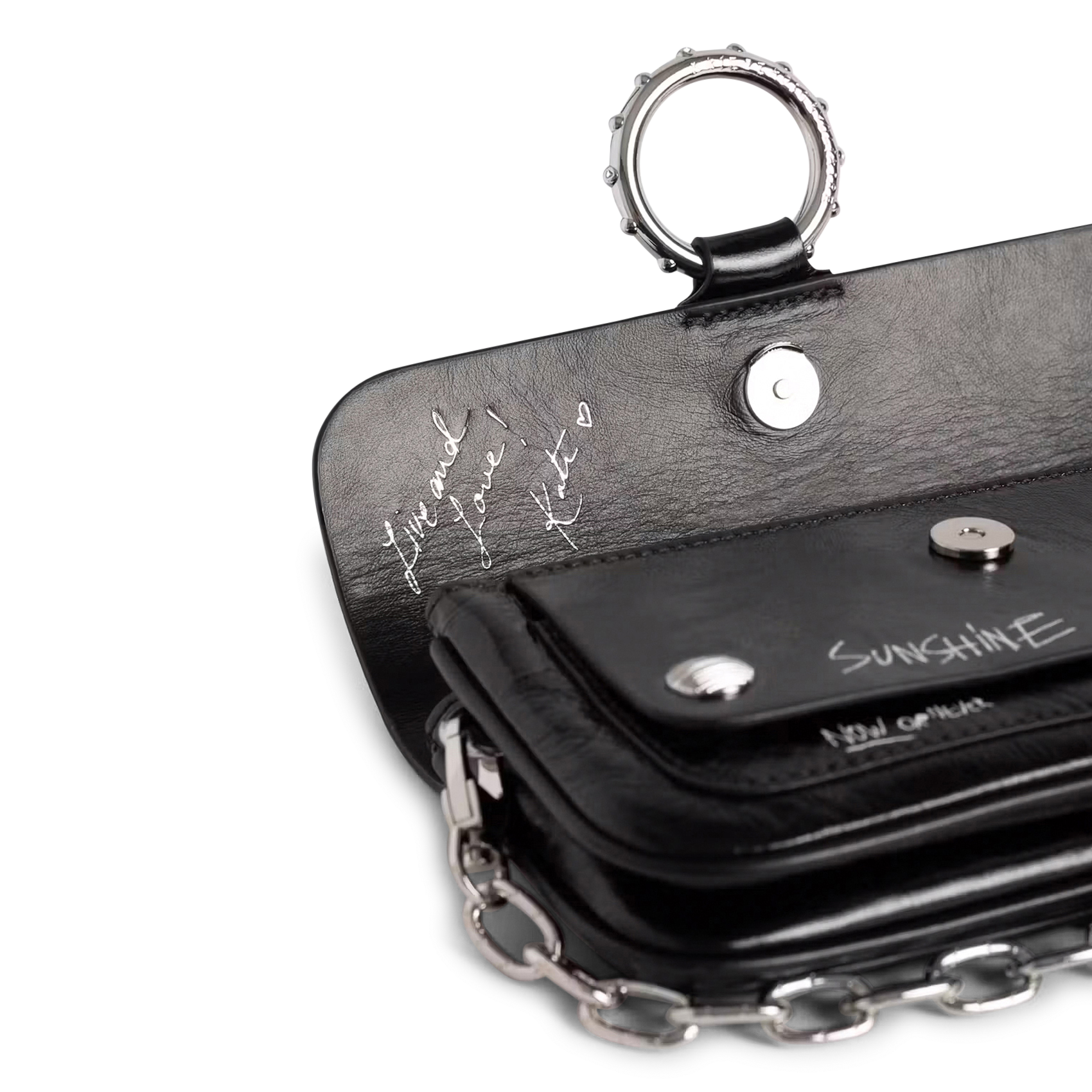 Schoudertas met bedrukt leer Kate wallet ZADIG&VOLTAIRE Zwart