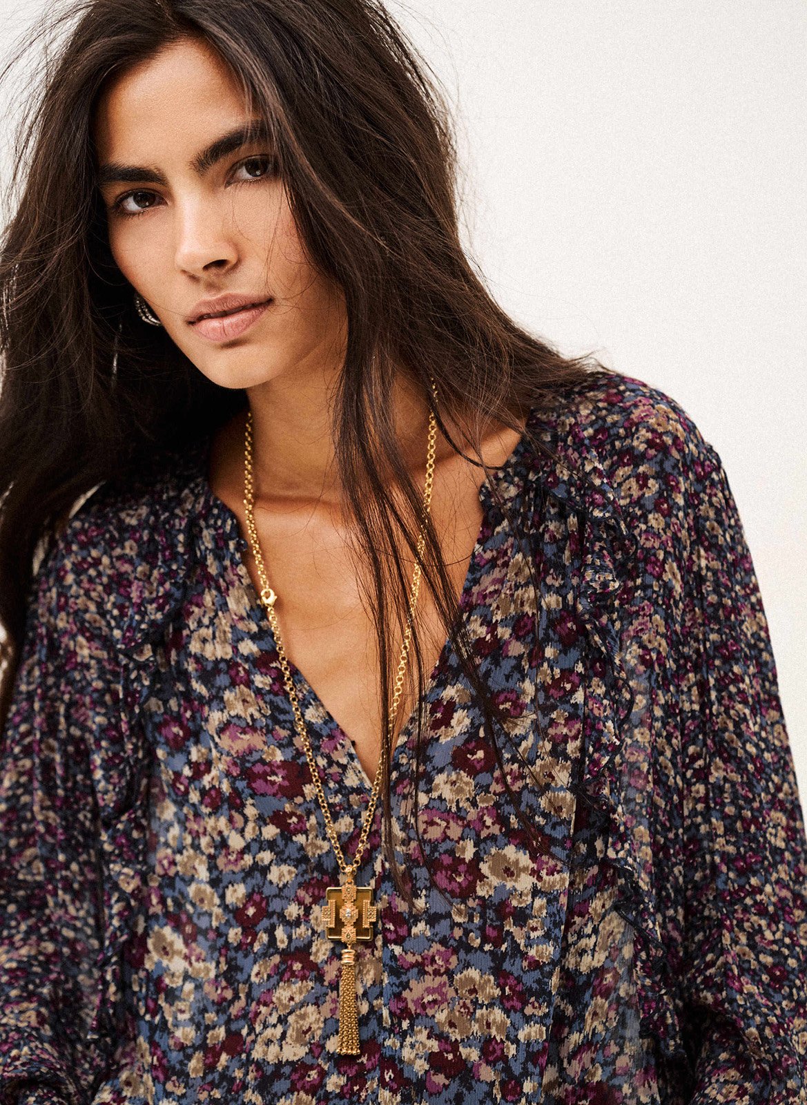 Blouse ample imprimée kross BA&SH Bleu