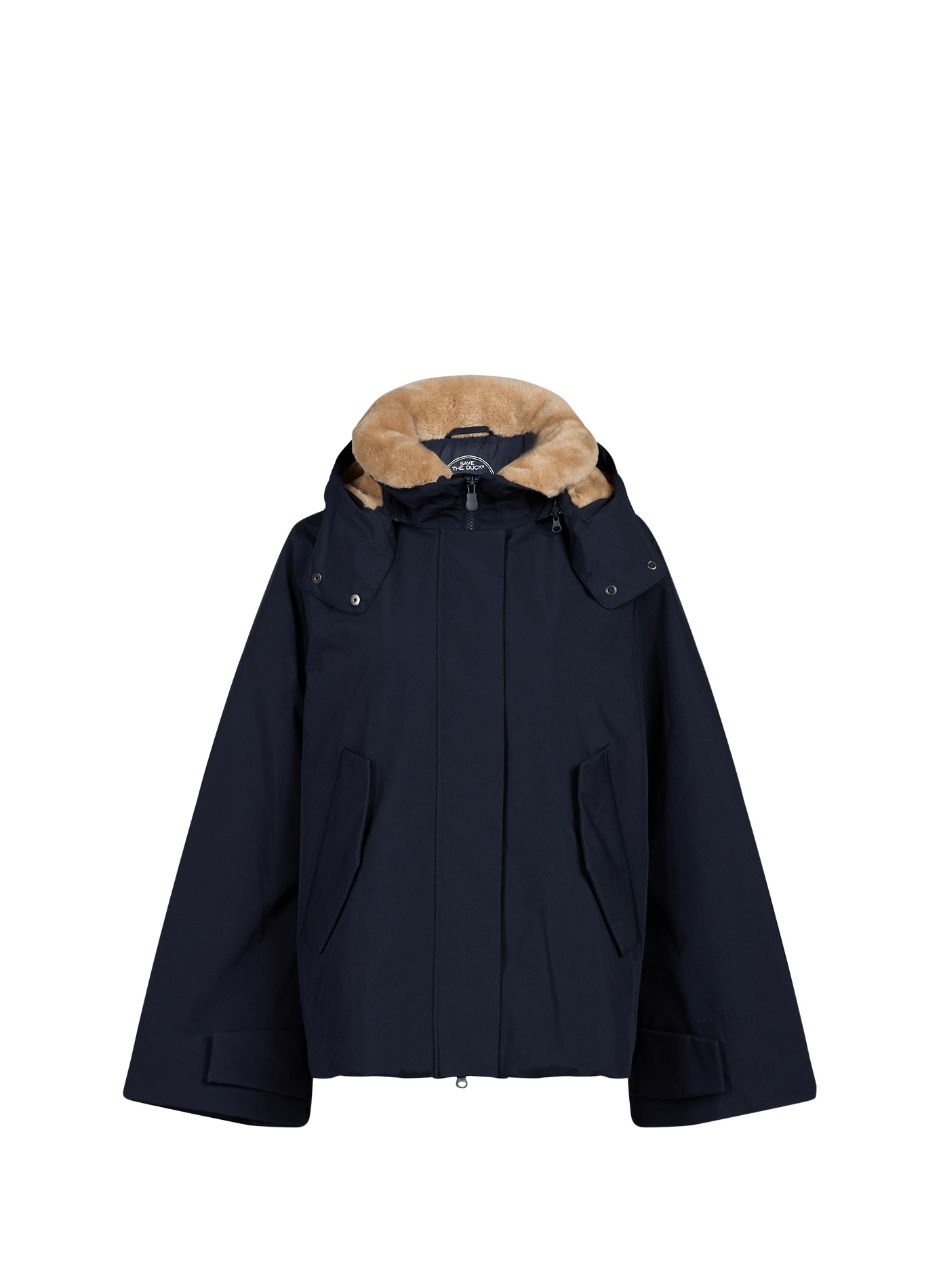 Weit geschnittener Mantel mit abnehmbarer Kapuze SAVE THE DUCK Blau